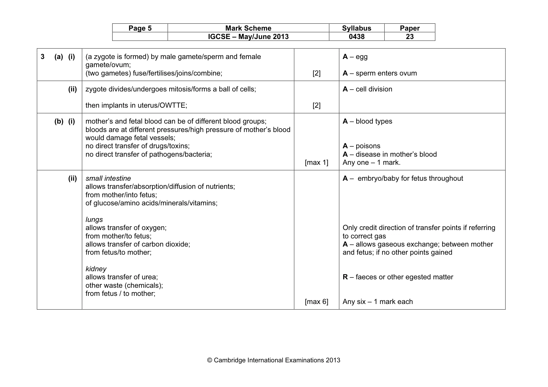 Mark scheme, page 5 of 10