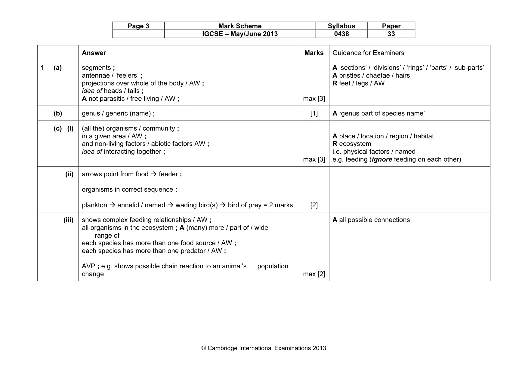 Mark scheme, page 3 of 11