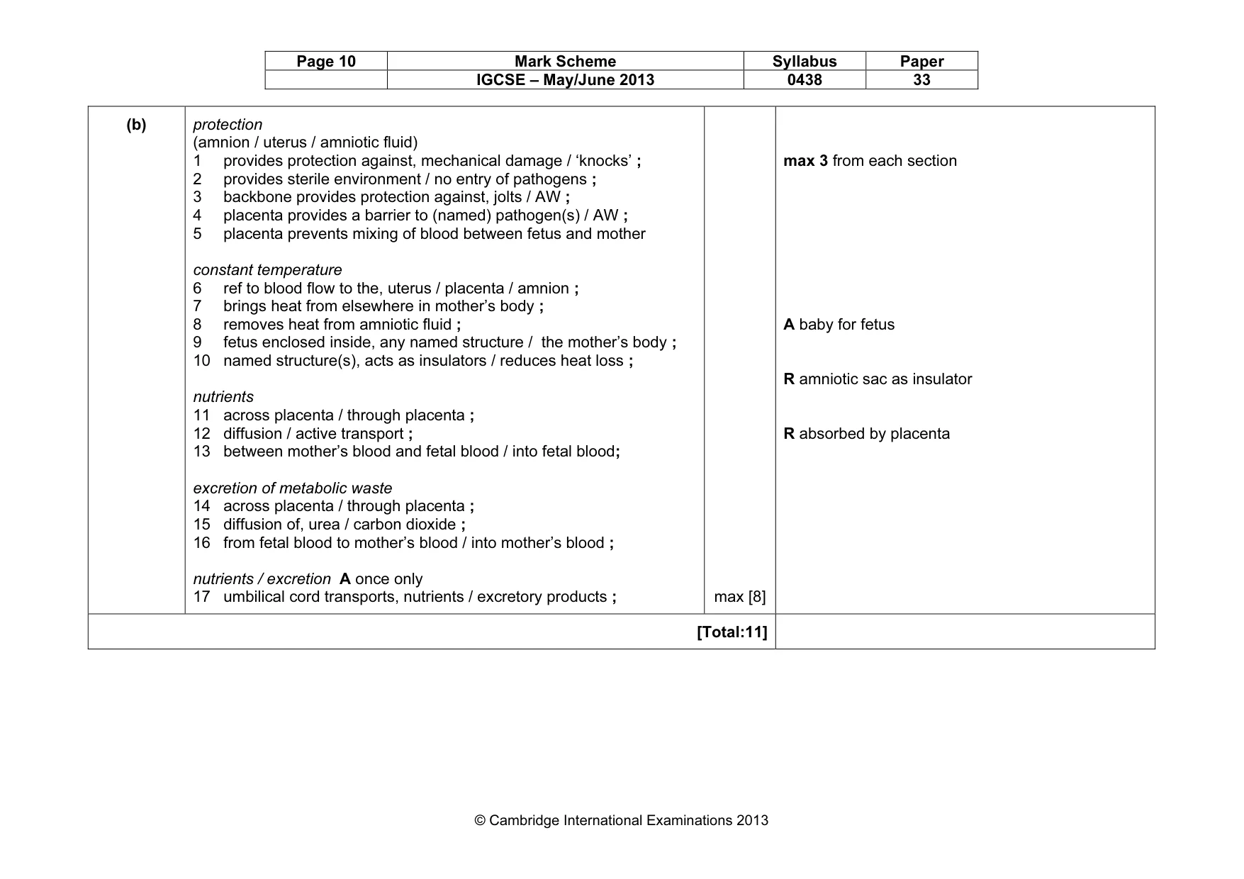 Mark scheme, page 10 of 11