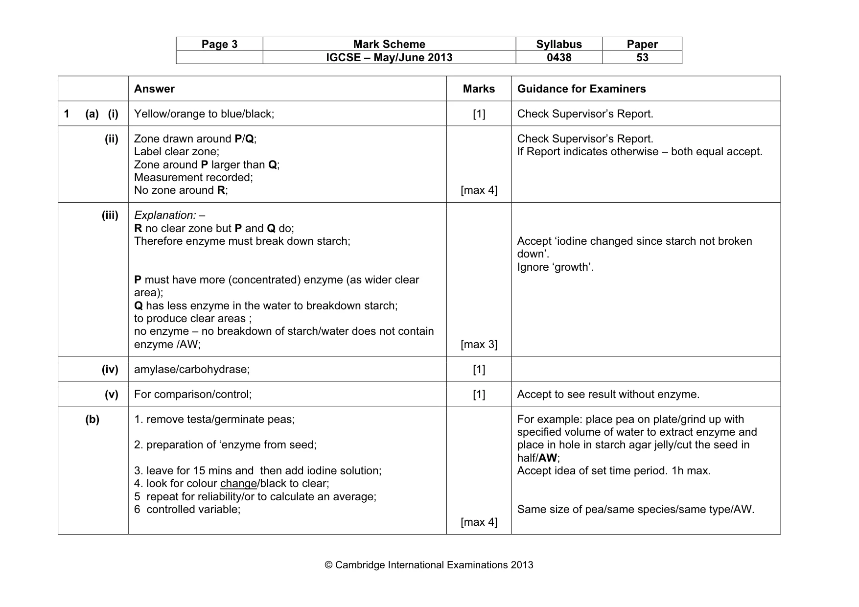 Mark scheme, page 3 of 5