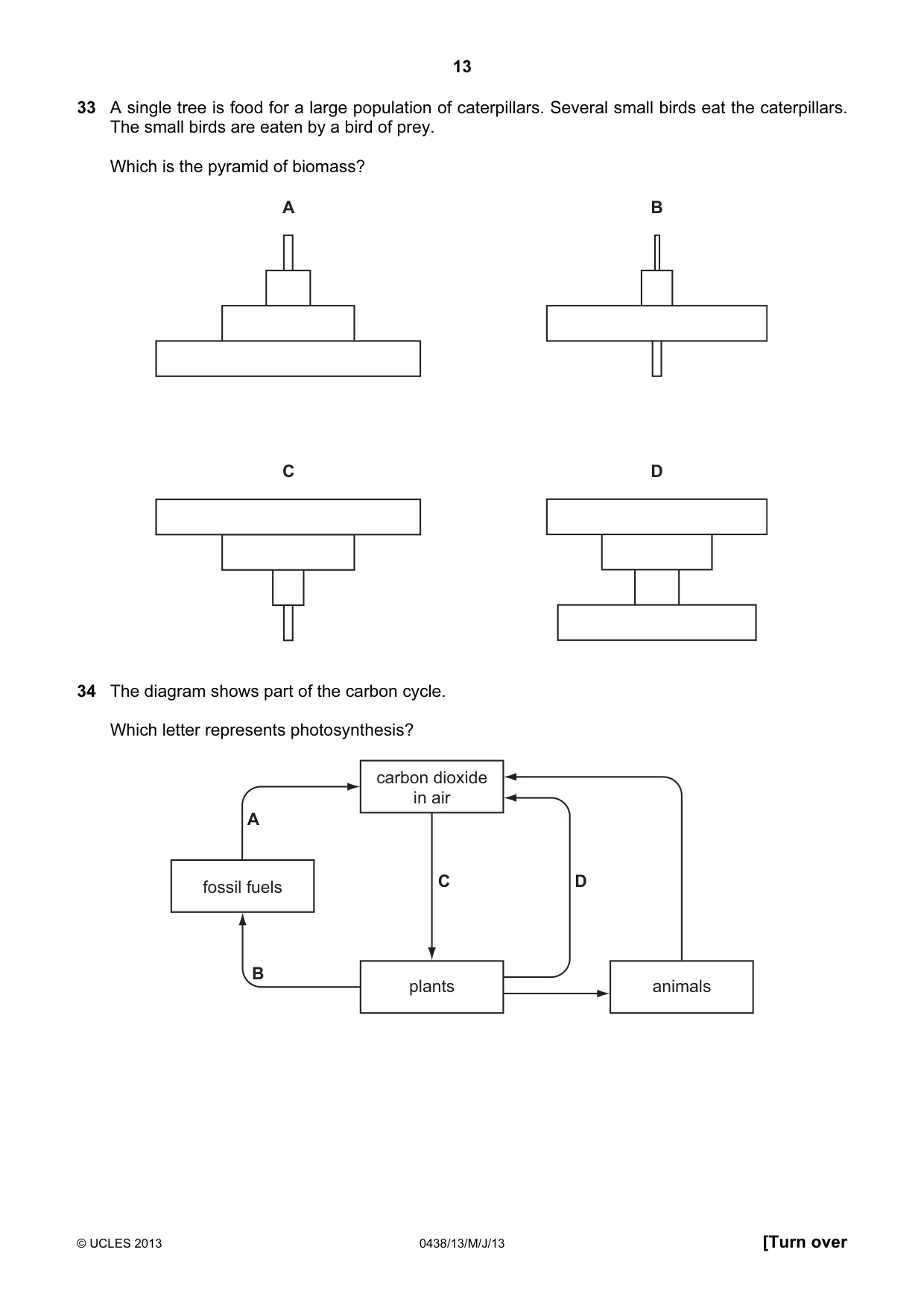 Cambridge IGCSE Biology (BES) 0438 2013 May/June Paper 1 · Variant 3 question paper, page 13 of 16