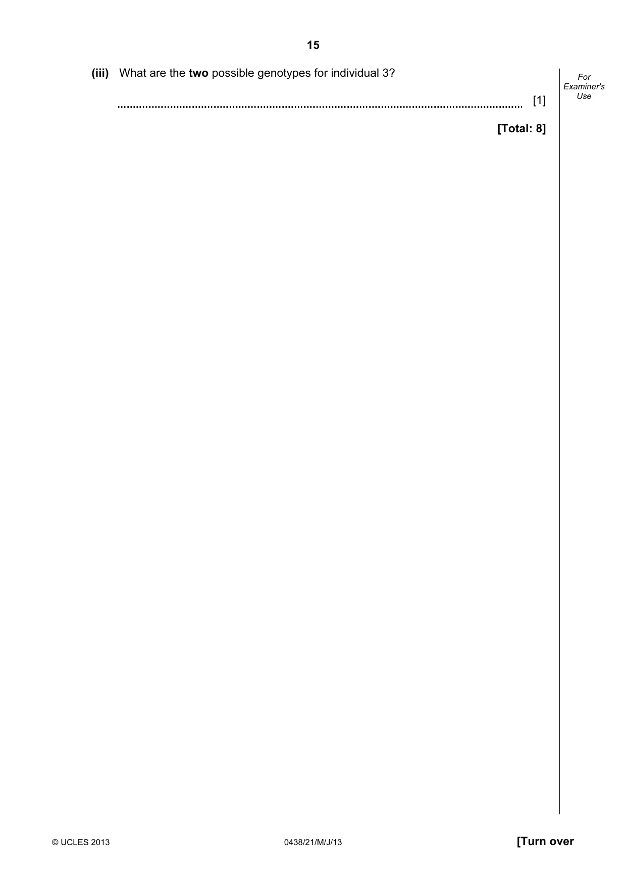 Cambridge IGCSE Biology (BES) 0438 2013 May/June Paper 2 · Variant 1 question paper, page 15 of 20