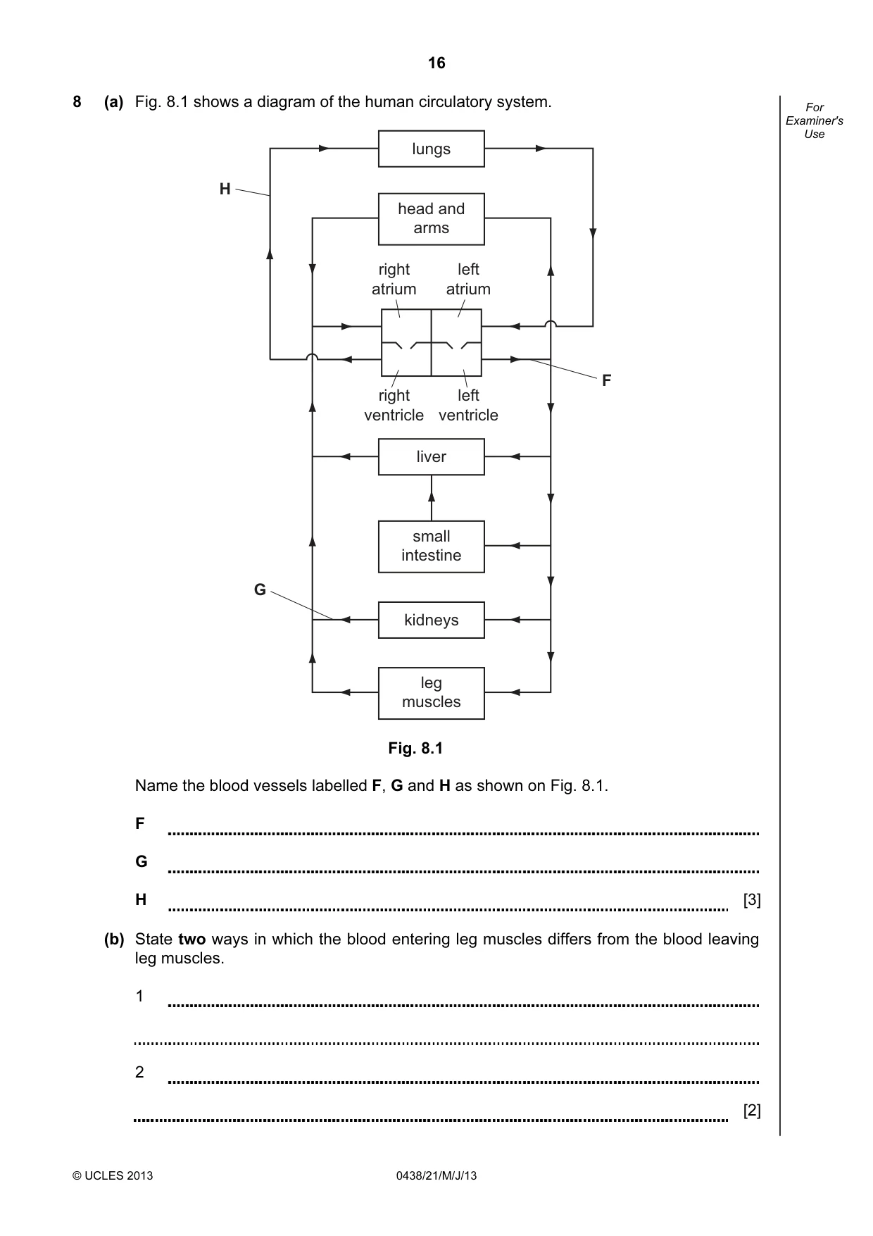Cambridge IGCSE Biology (BES) 0438 2013 May/June Paper 2 · Variant 1 question paper, page 16 of 20