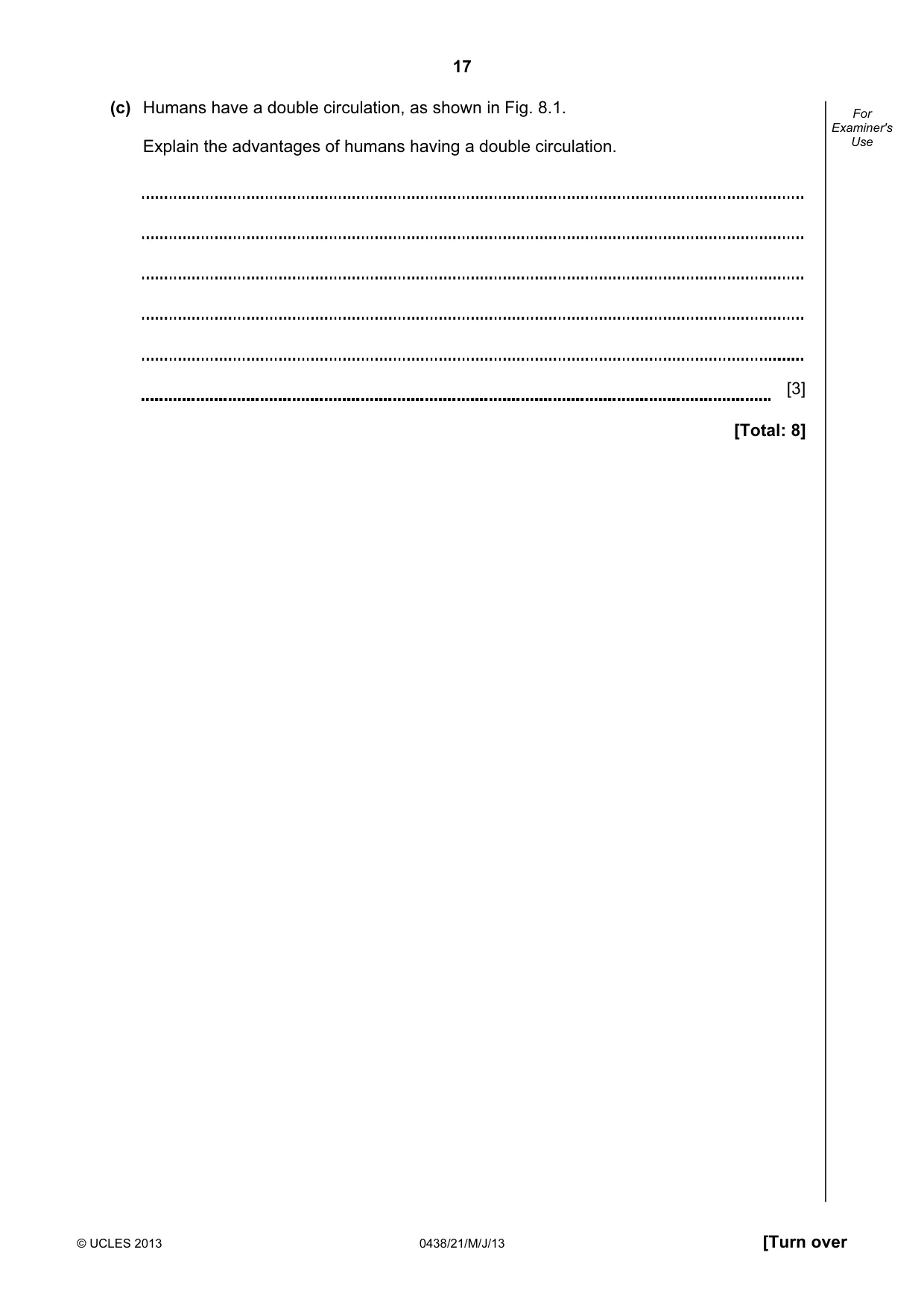 Cambridge IGCSE Biology (BES) 0438 2013 May/June Paper 2 · Variant 1 question paper, page 17 of 20