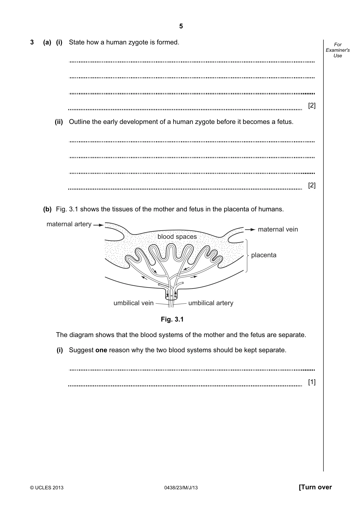 Cambridge IGCSE Biology (BES) 0438 2013 May/June Paper 2 · Variant 3 question paper, page 5 of 20