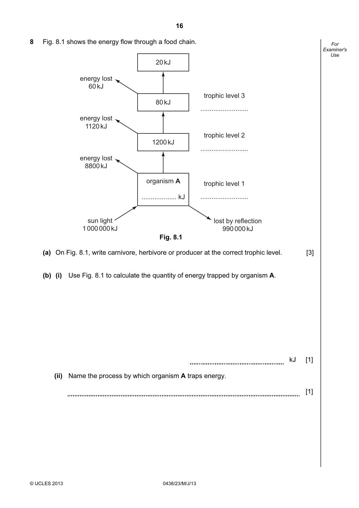 Cambridge IGCSE Biology (BES) 0438 2013 May/June Paper 2 · Variant 3 question paper, page 16 of 20