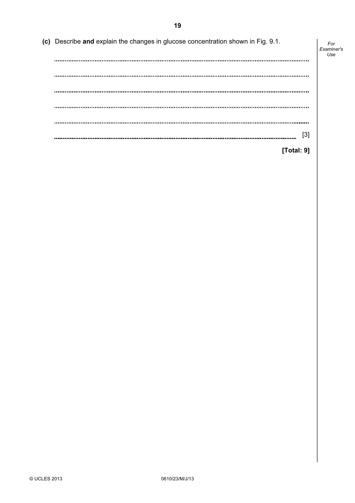 Cambridge IGCSE Biology (BES) 0438 2013 May/June Paper 2 · Variant 3 question paper, page 19 of 20