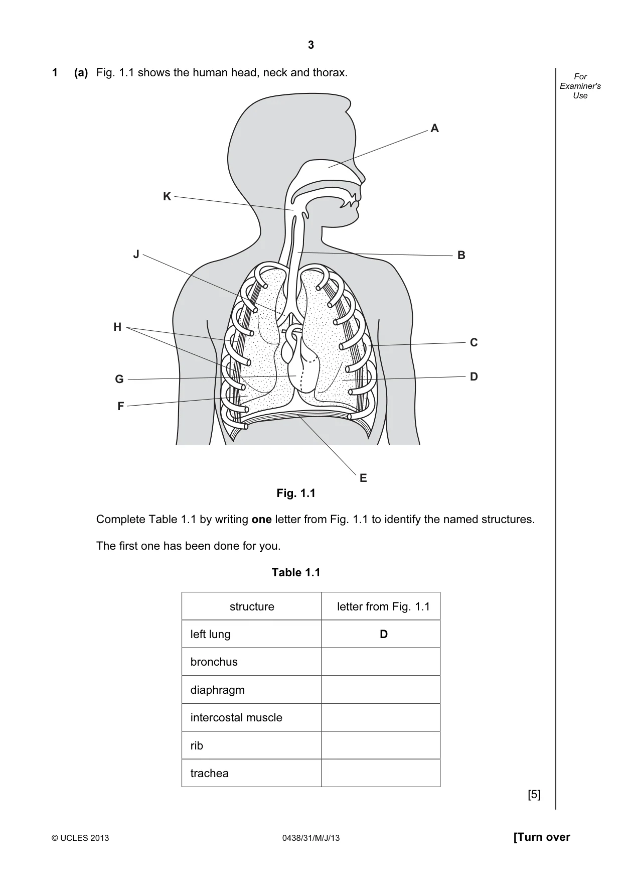 Cambridge IGCSE Biology (BES) 0438 2013 May/June Paper 3 · Variant 1 question paper, page 3 of 20
