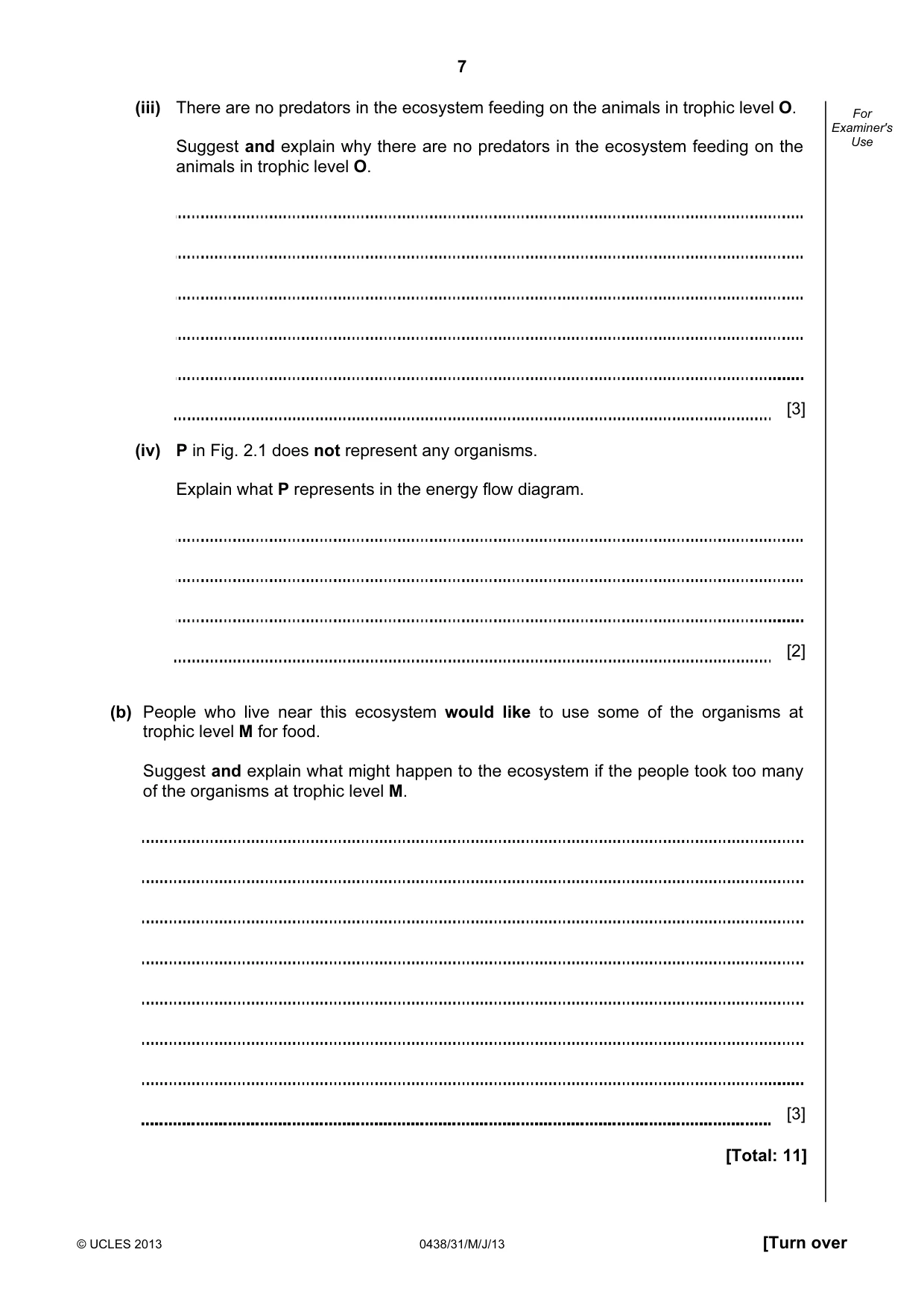 Cambridge IGCSE Biology (BES) 0438 2013 May/June Paper 3 · Variant 1 question paper, page 7 of 20