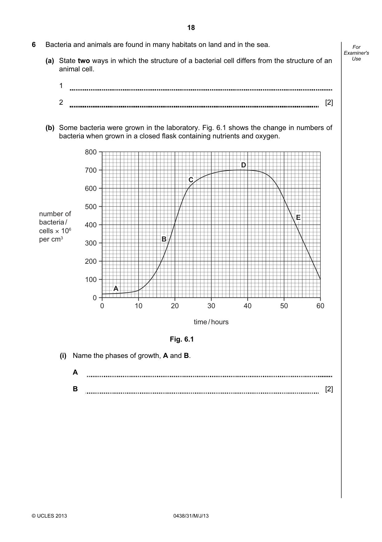 Cambridge IGCSE Biology (BES) 0438 2013 May/June Paper 3 · Variant 1 question paper, page 18 of 20