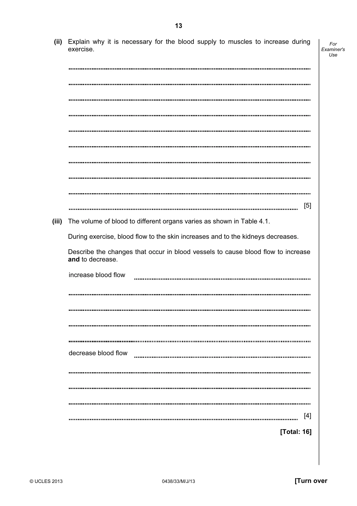 Cambridge IGCSE Biology (BES) 0438 2013 May/June Paper 3 · Variant 3 question paper, page 13 of 20