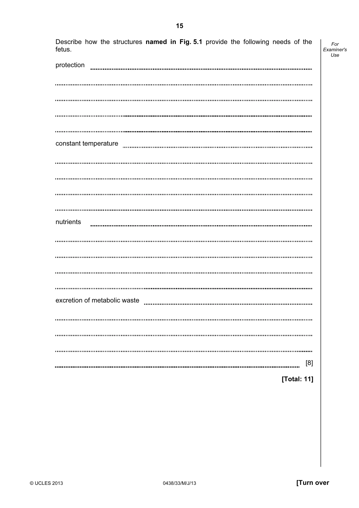 Cambridge IGCSE Biology (BES) 0438 2013 May/June Paper 3 · Variant 3 question paper, page 15 of 20