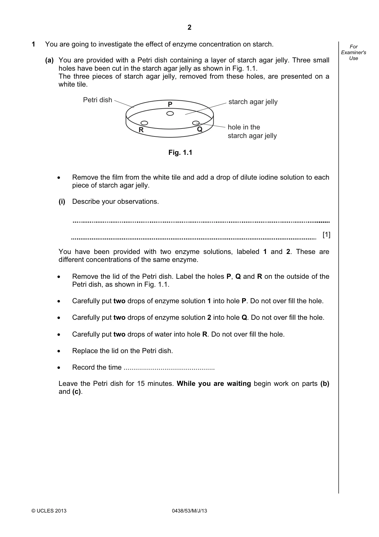 Cambridge IGCSE Biology (BES) 0438 2013 May/June Paper 5 · Variant 3 question paper, page 2 of 16