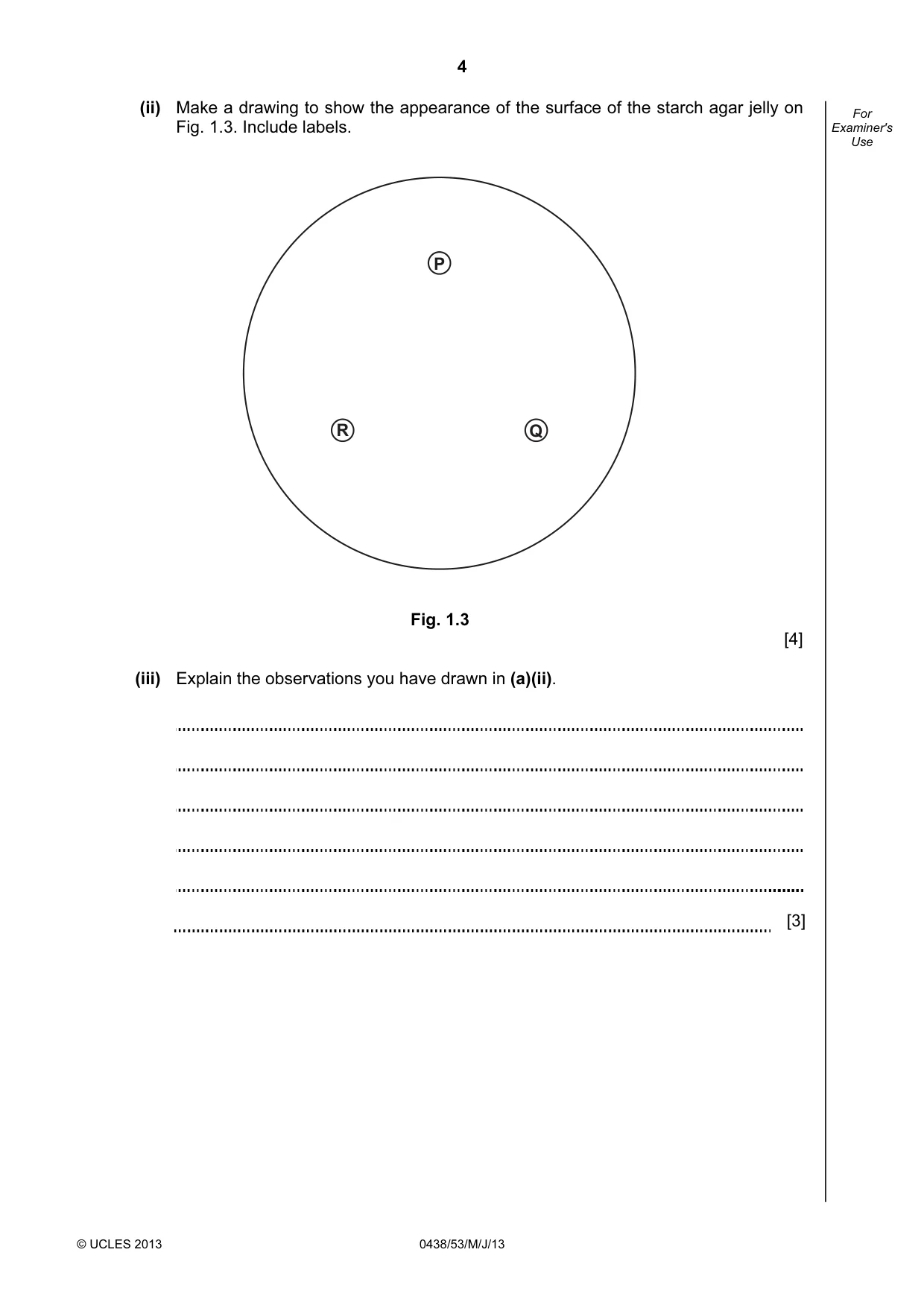Cambridge IGCSE Biology (BES) 0438 2013 May/June Paper 5 · Variant 3 question paper, page 4 of 16
