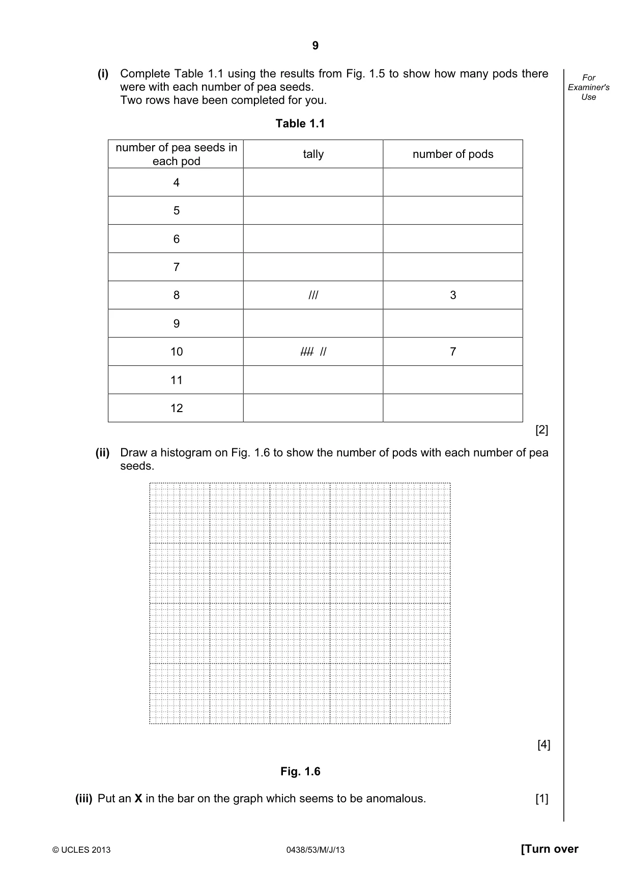 Cambridge IGCSE Biology (BES) 0438 2013 May/June Paper 5 · Variant 3 question paper, page 9 of 16