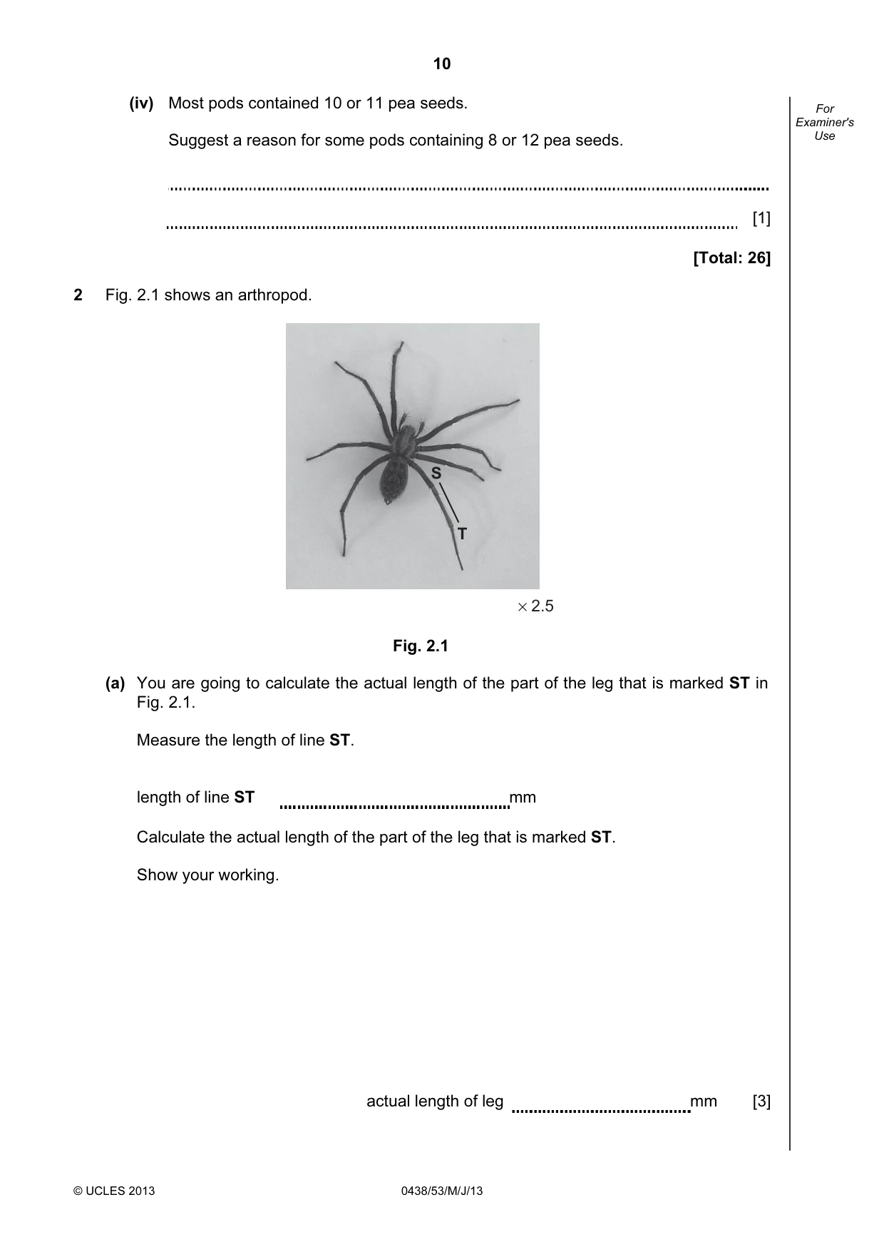 Cambridge IGCSE Biology (BES) 0438 2013 May/June Paper 5 · Variant 3 question paper, page 10 of 16