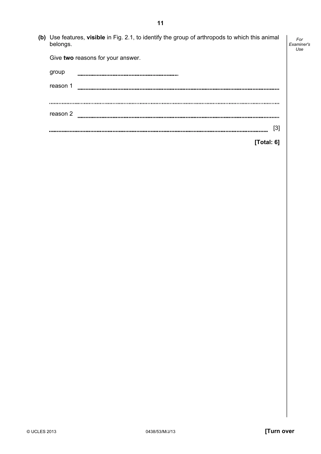 Cambridge IGCSE Biology (BES) 0438 2013 May/June Paper 5 · Variant 3 question paper, page 11 of 16