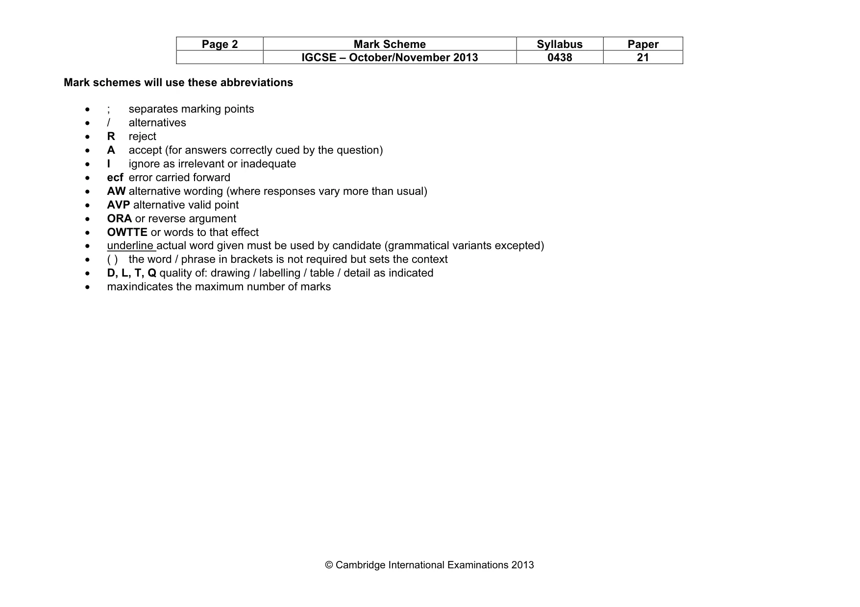Mark scheme, page 2 of 11