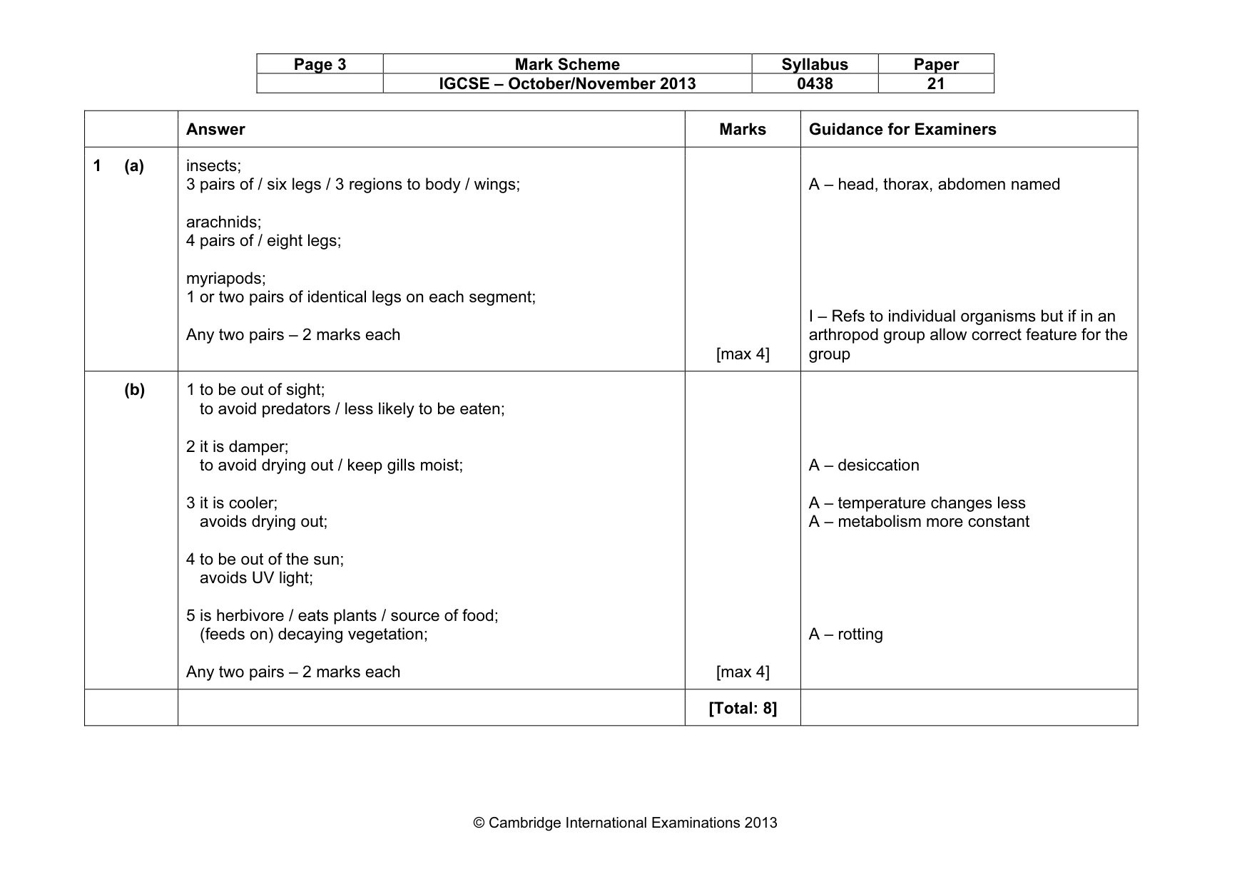 Mark scheme, page 3 of 11