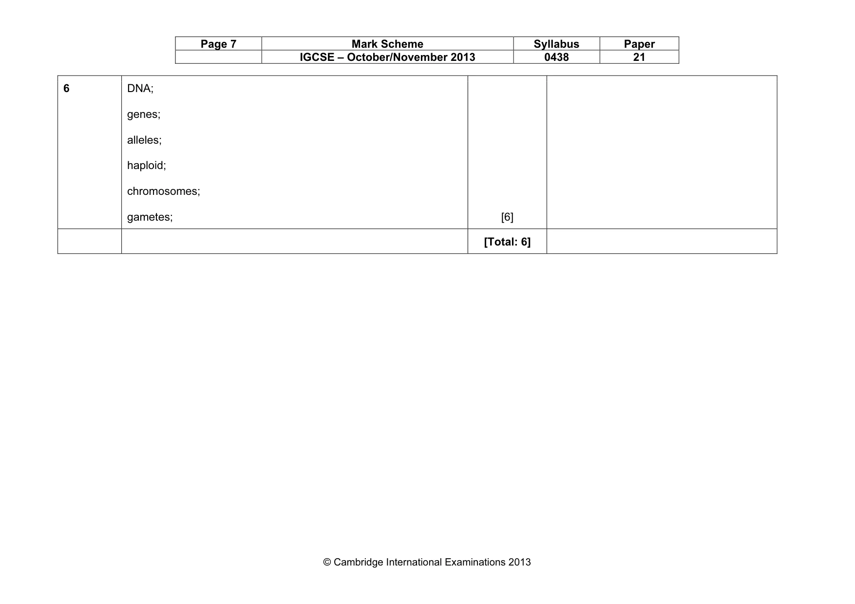 Mark scheme, page 7 of 11