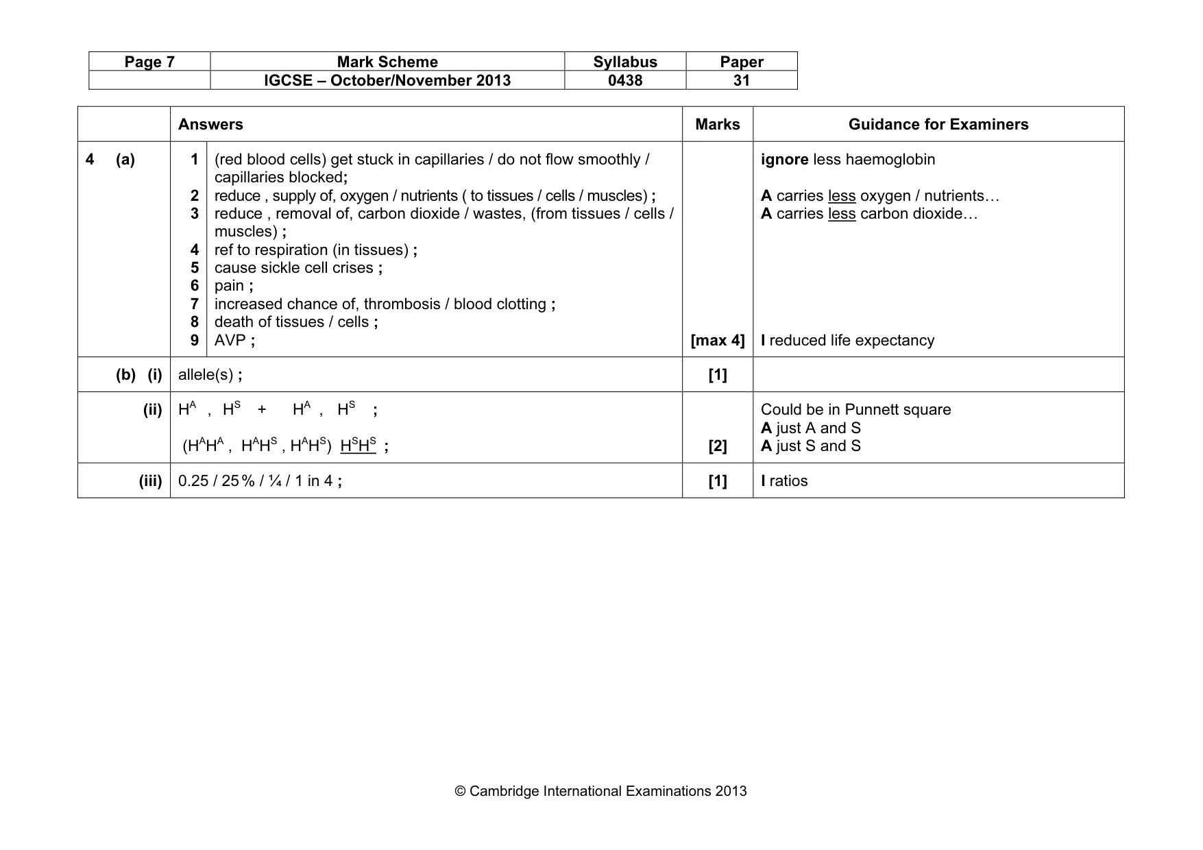 Mark scheme, page 7 of 11