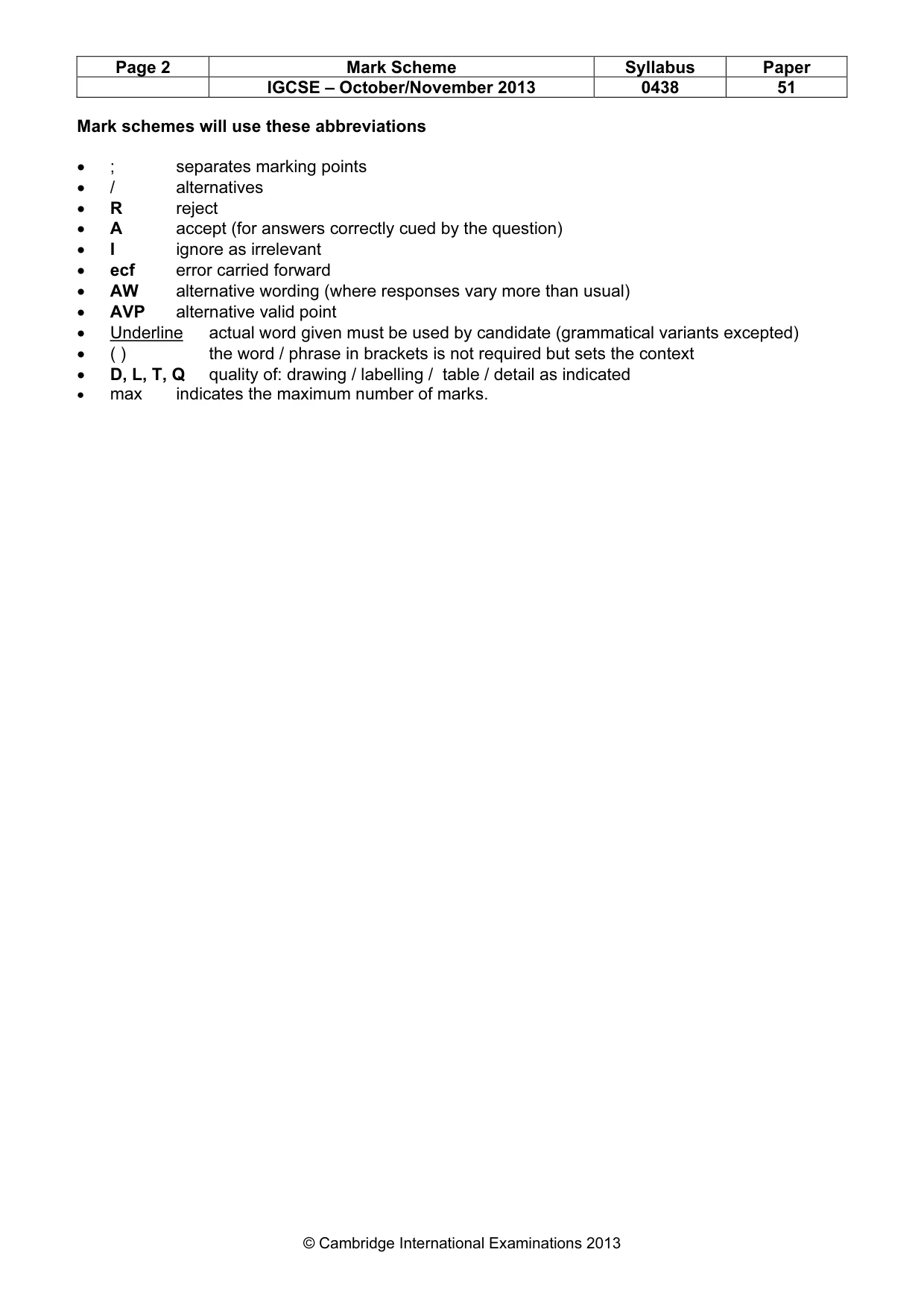 Mark scheme, page 2 of 7