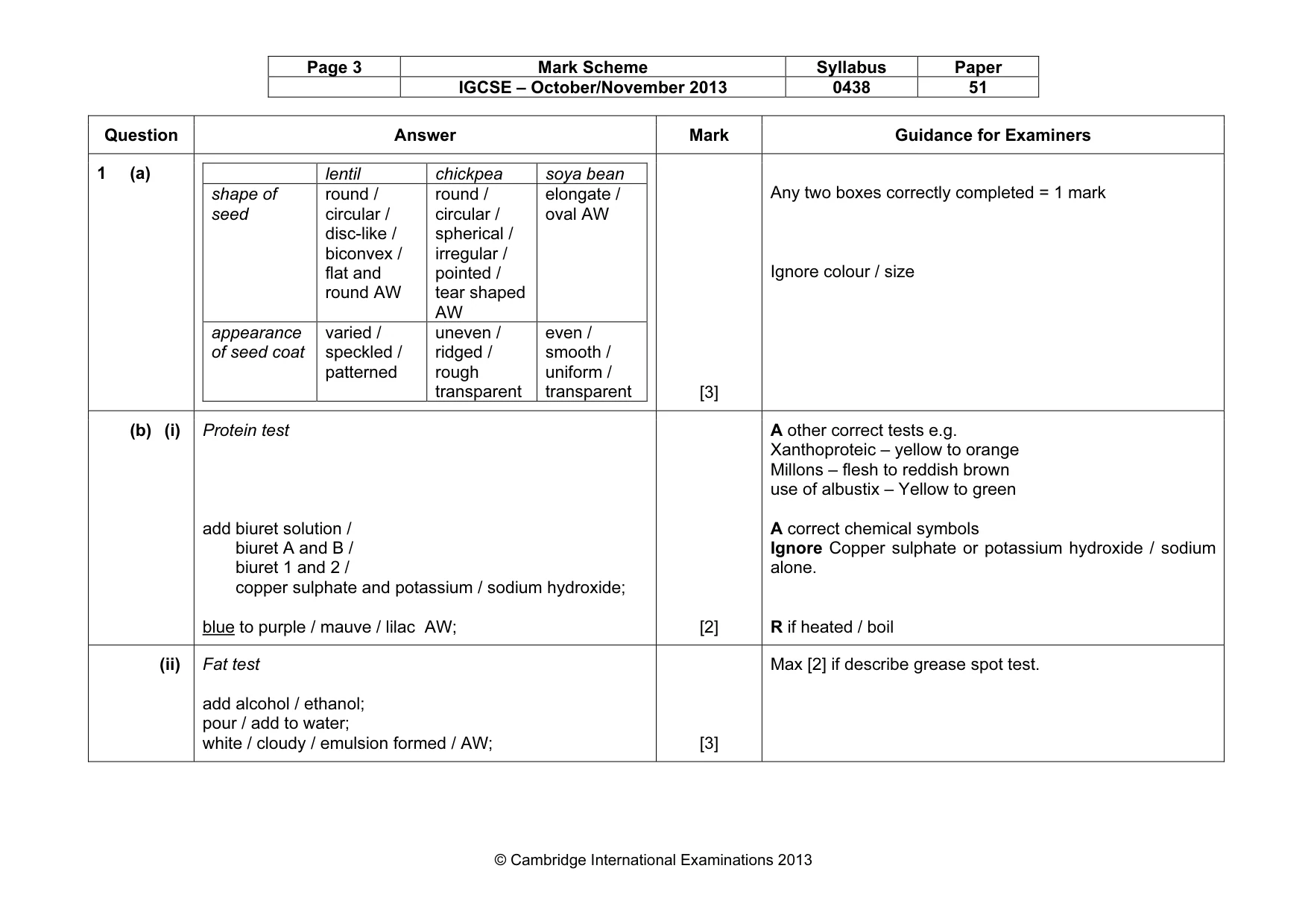 Mark scheme, page 3 of 7
