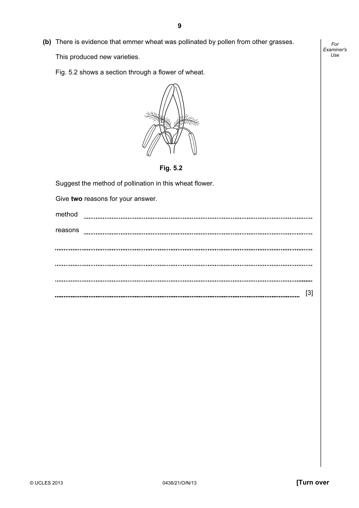 Cambridge IGCSE Biology (BES) 0438 2013 Oct/Nov Paper 2 · Variant 1 question paper, page 9 of 20