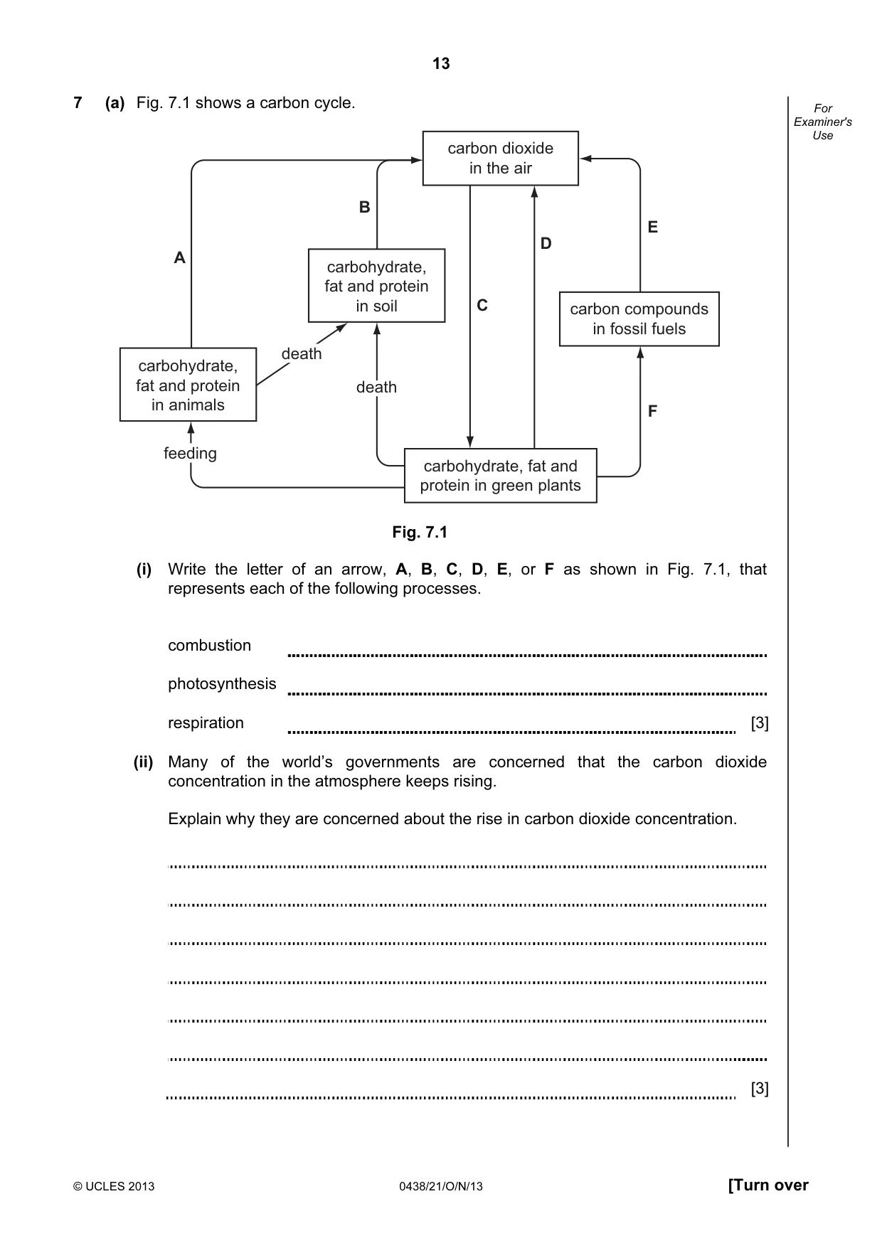 Cambridge IGCSE Biology (BES) 0438 2013 Oct/Nov Paper 2 · Variant 1 question paper, page 13 of 20