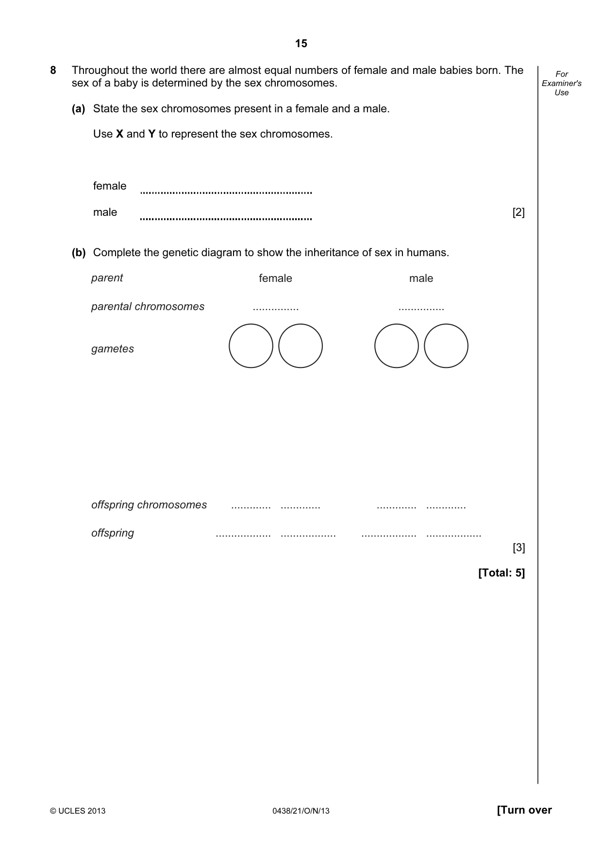 Cambridge IGCSE Biology (BES) 0438 2013 Oct/Nov Paper 2 · Variant 1 question paper, page 15 of 20