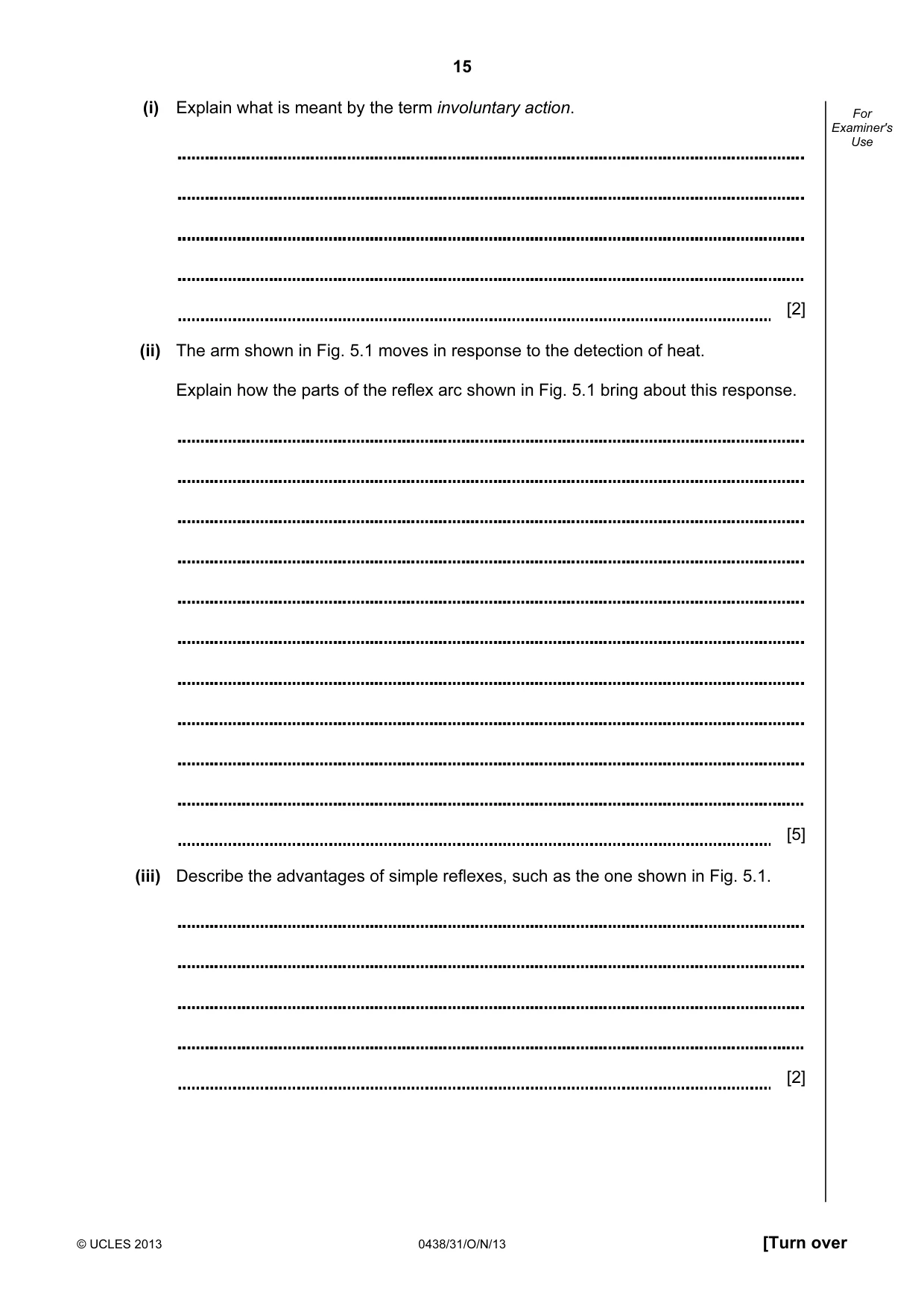 Cambridge IGCSE Biology (BES) 0438 2013 Oct/Nov Paper 3 · Variant 1 question paper, page 15 of 20