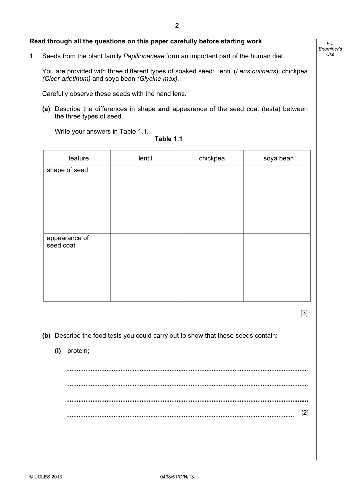 Cambridge IGCSE Biology (BES) 0438 2013 Oct/Nov Paper 5 · Variant 1 question paper, page 2 of 12