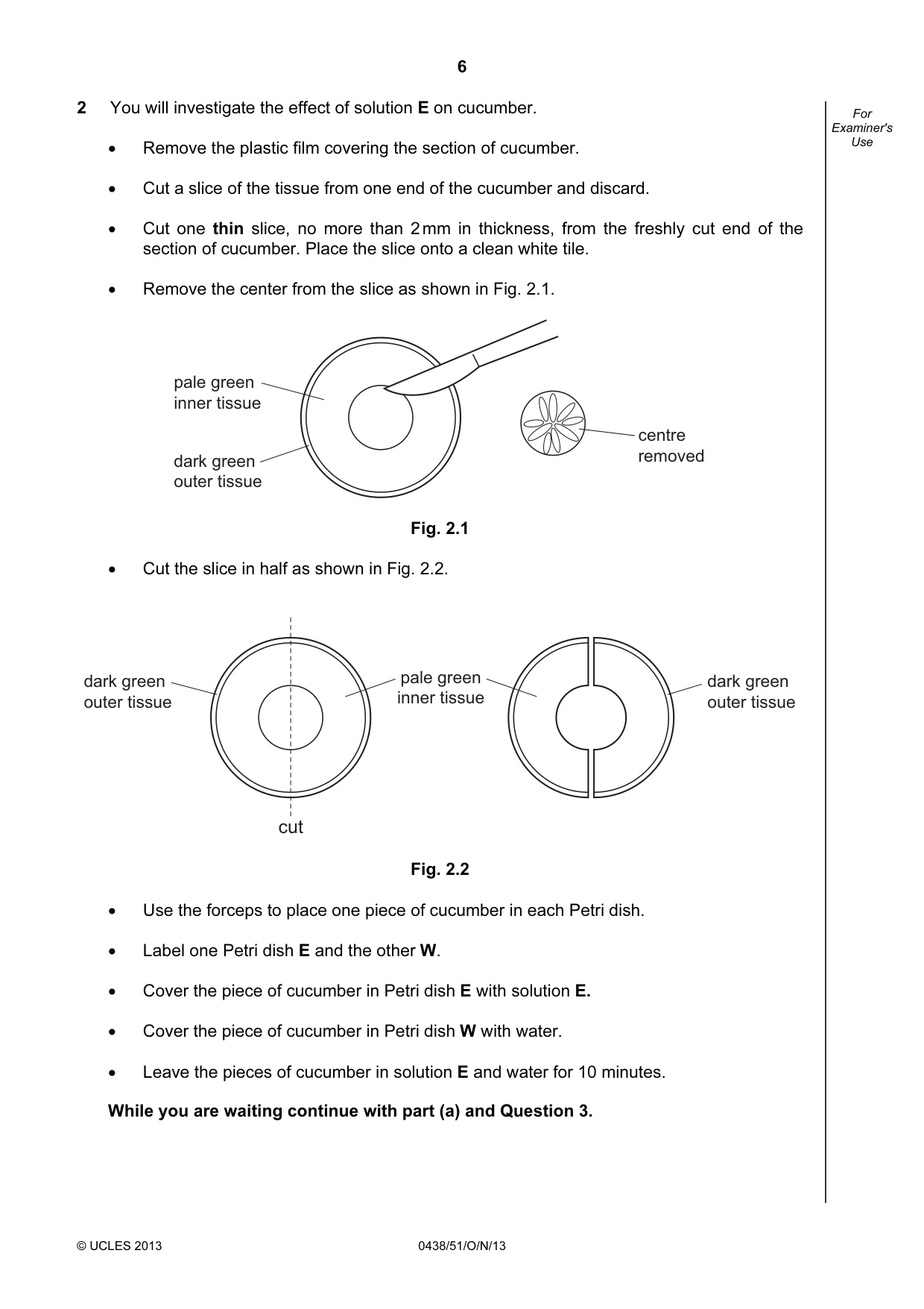 Cambridge IGCSE Biology (BES) 0438 2013 Oct/Nov Paper 5 · Variant 1 question paper, page 6 of 12