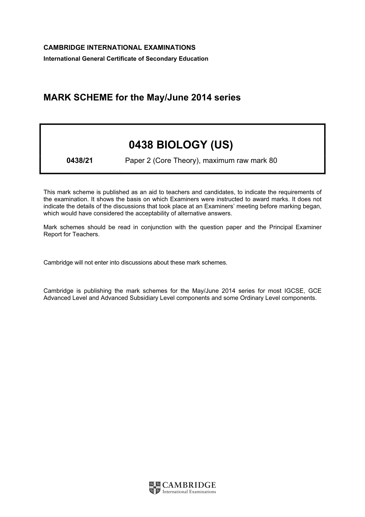 Mark scheme, page 1 of 9