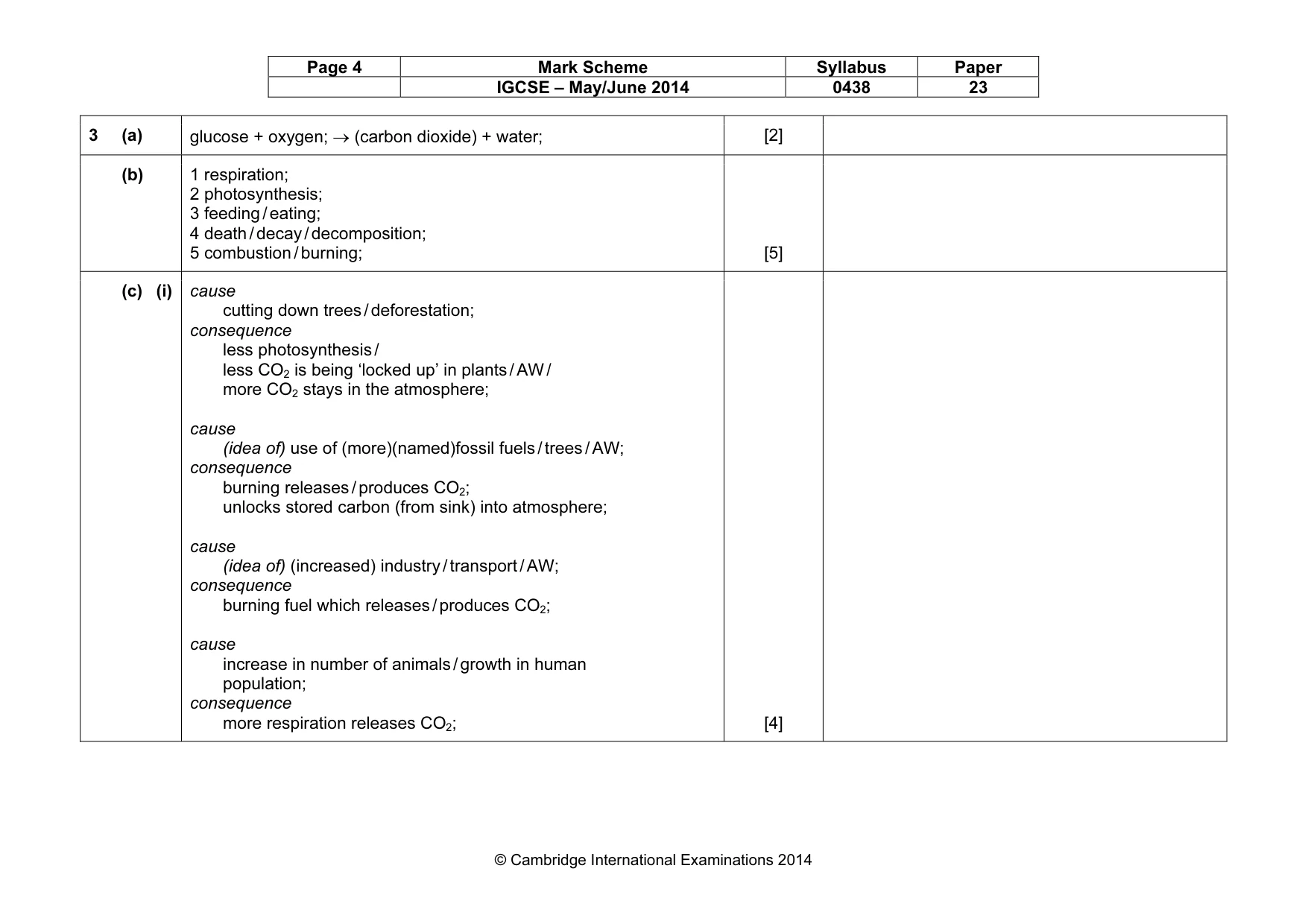 Mark scheme, page 4 of 9