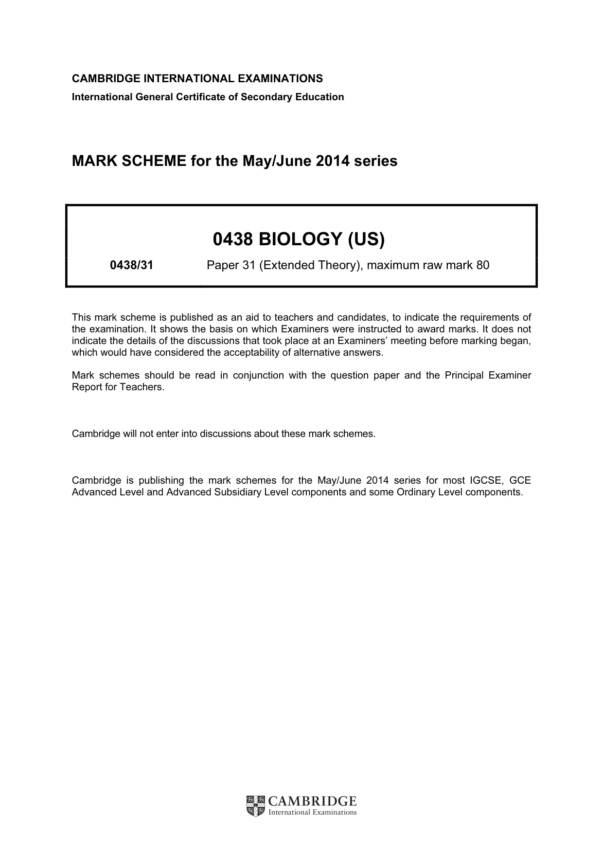 Mark scheme, page 1 of 10
