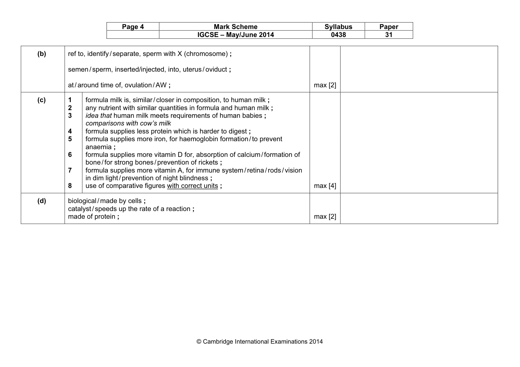 Mark scheme, page 4 of 10