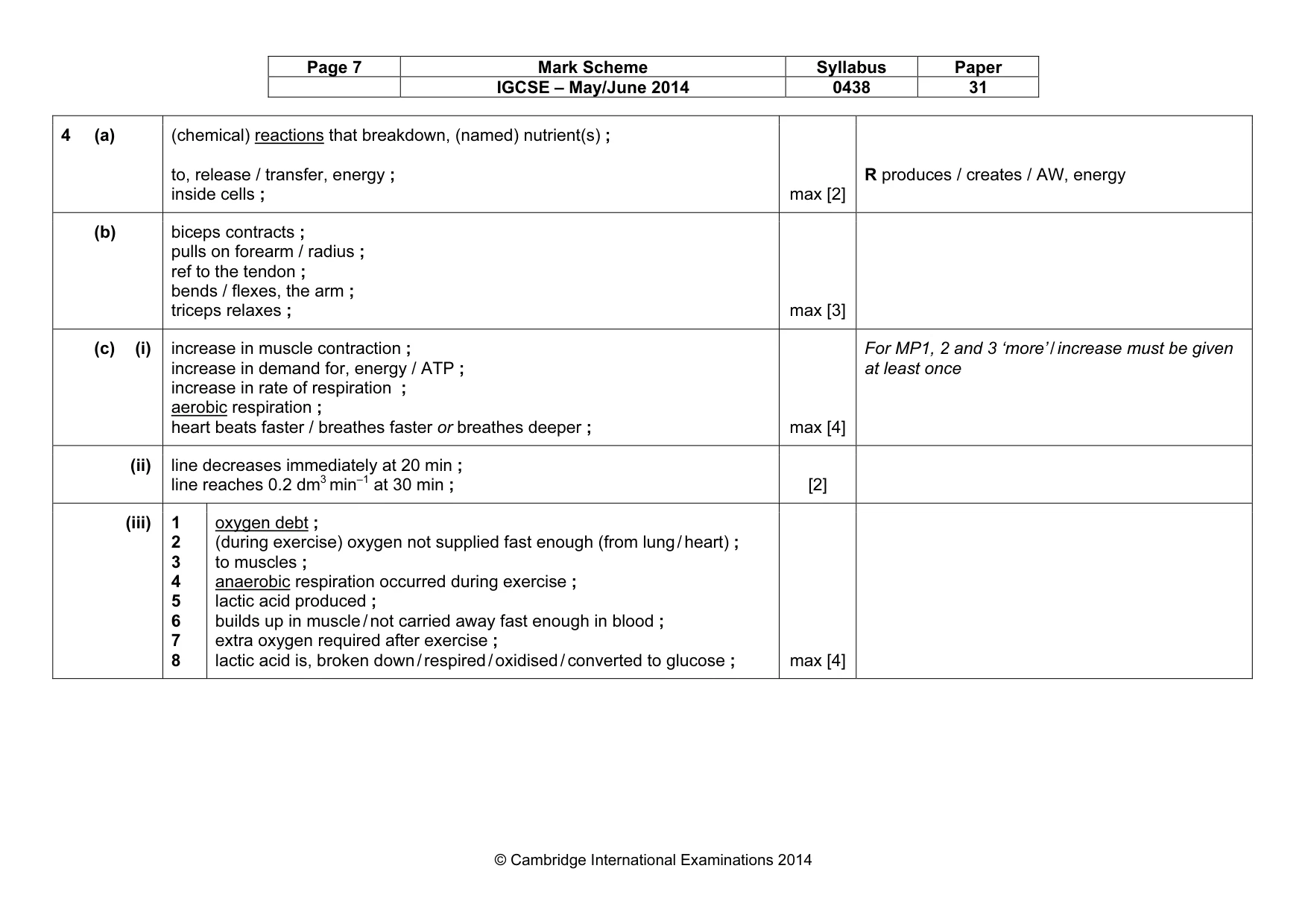 Mark scheme, page 7 of 10