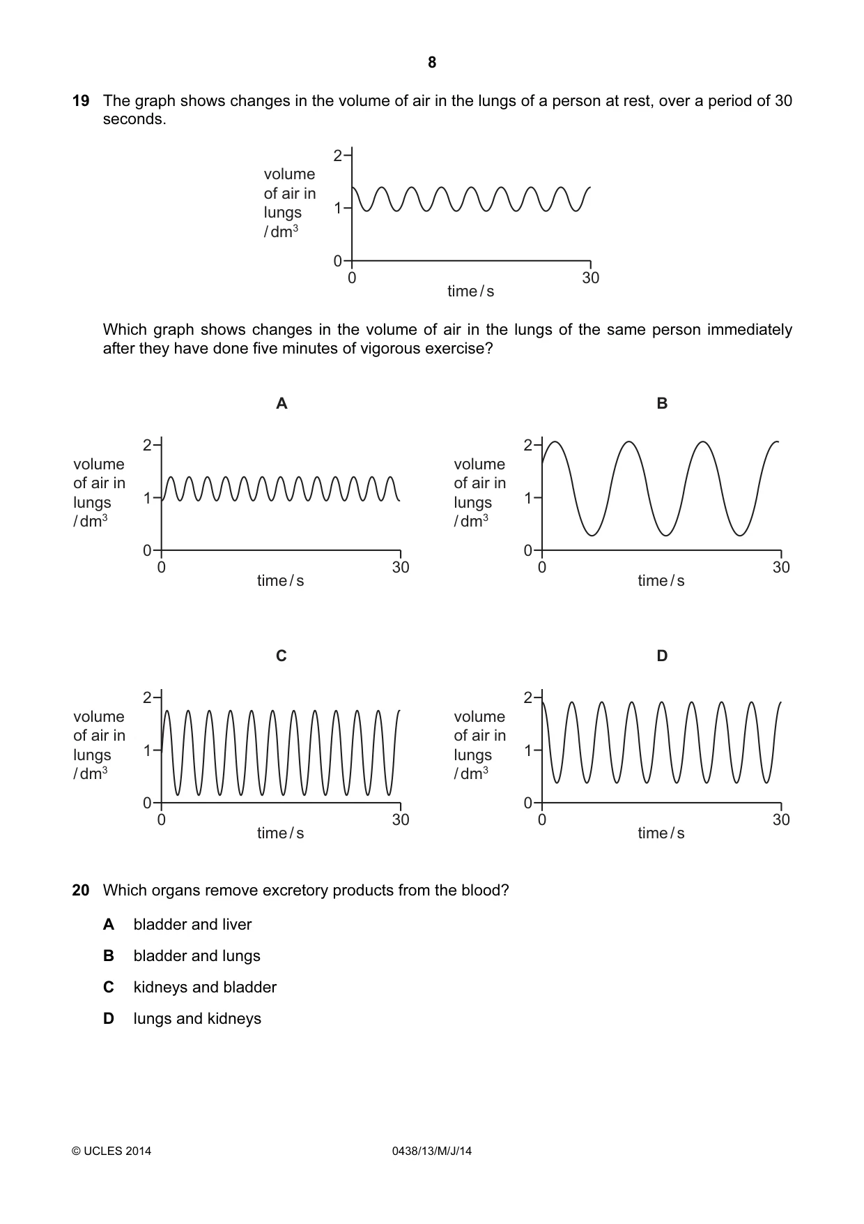 Cambridge IGCSE Biology (BES) 0438 2014 May/June Paper 1 · Variant 3 question paper, page 8 of 16