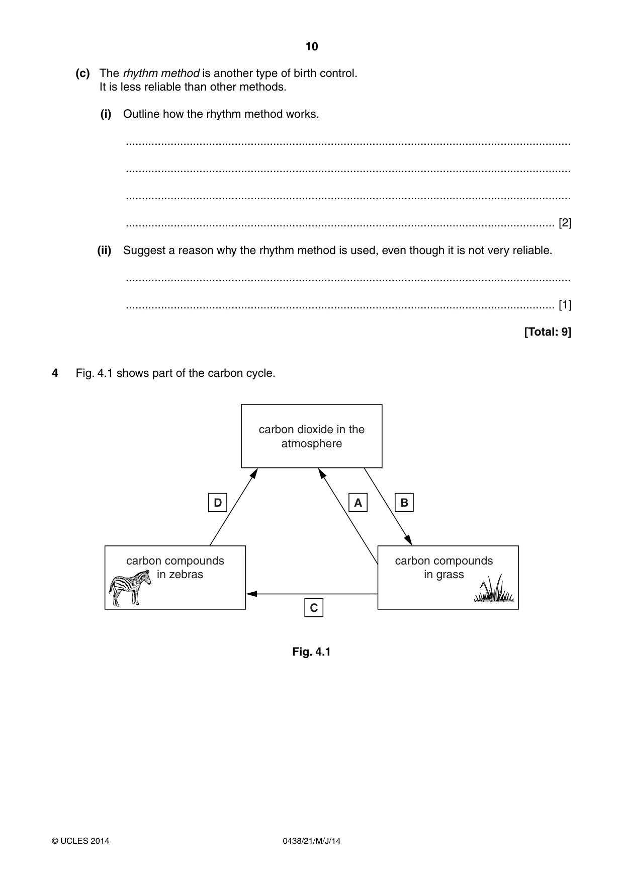 Cambridge IGCSE Biology (BES) 0438 2014 May/June Paper 2 · Variant 1 question paper, page 10 of 20