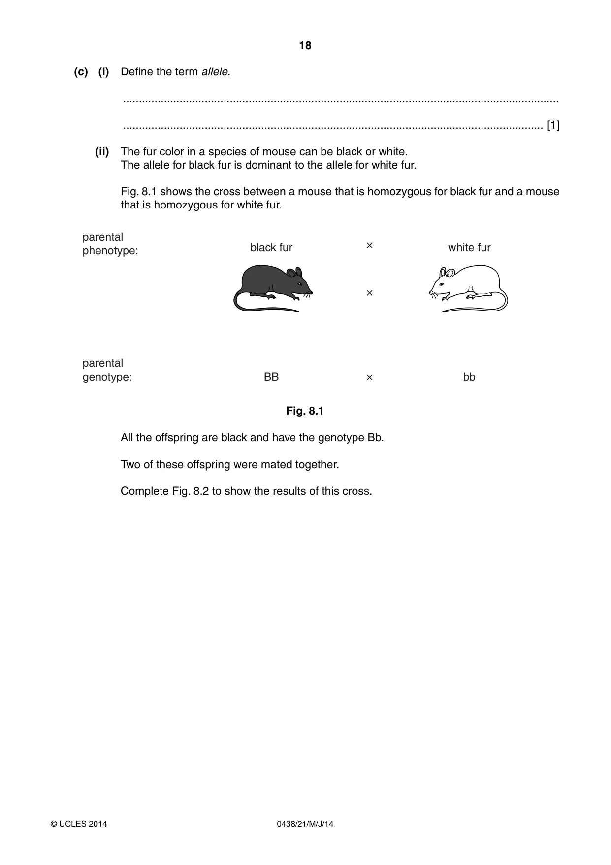 Cambridge IGCSE Biology (BES) 0438 2014 May/June Paper 2 · Variant 1 question paper, page 18 of 20