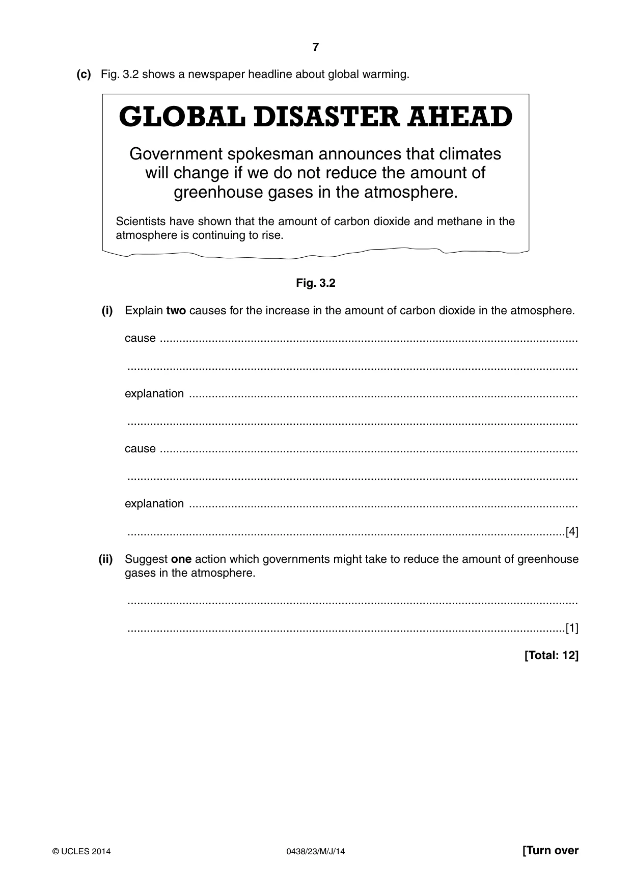 Cambridge IGCSE Biology (BES) 0438 2014 May/June Paper 2 · Variant 3 question paper, page 7 of 20