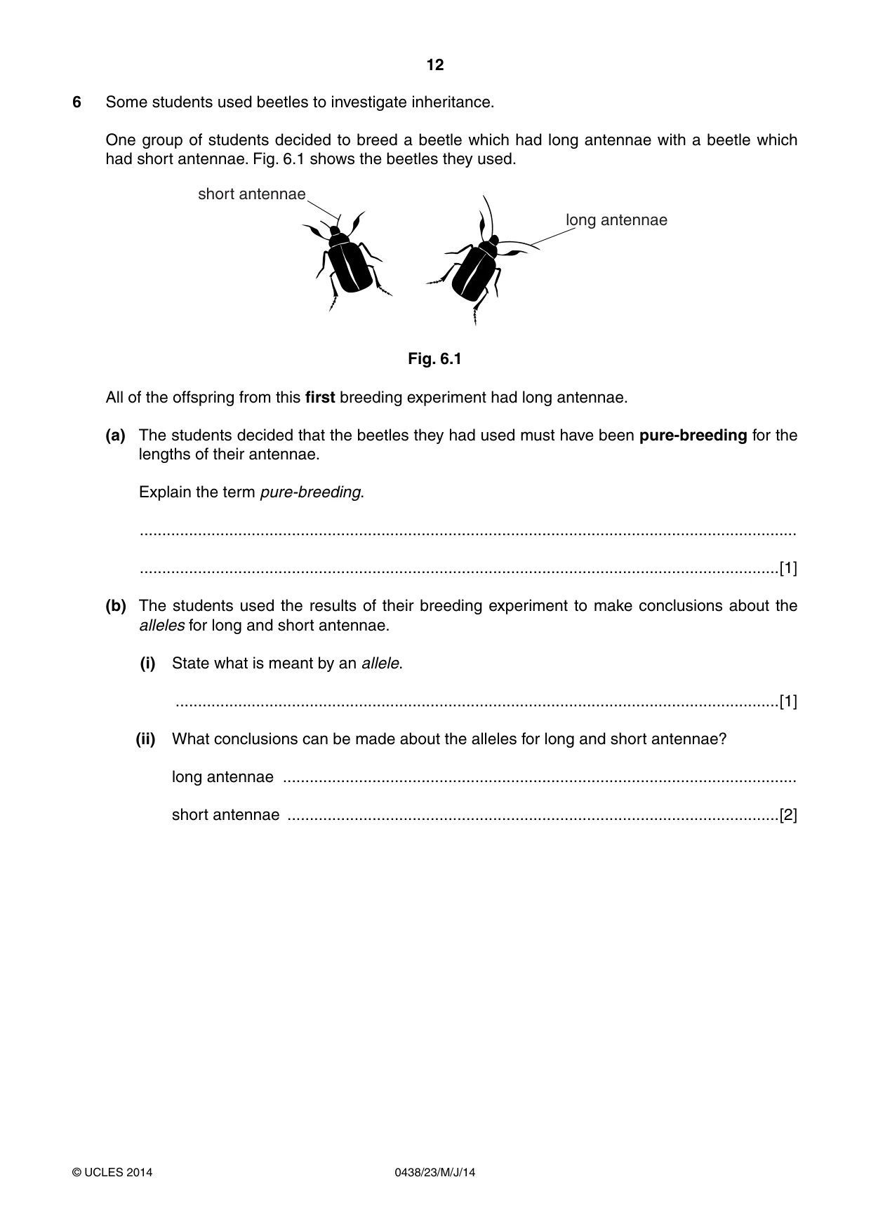 Cambridge IGCSE Biology (BES) 0438 2014 May/June Paper 2 · Variant 3 question paper, page 12 of 20
