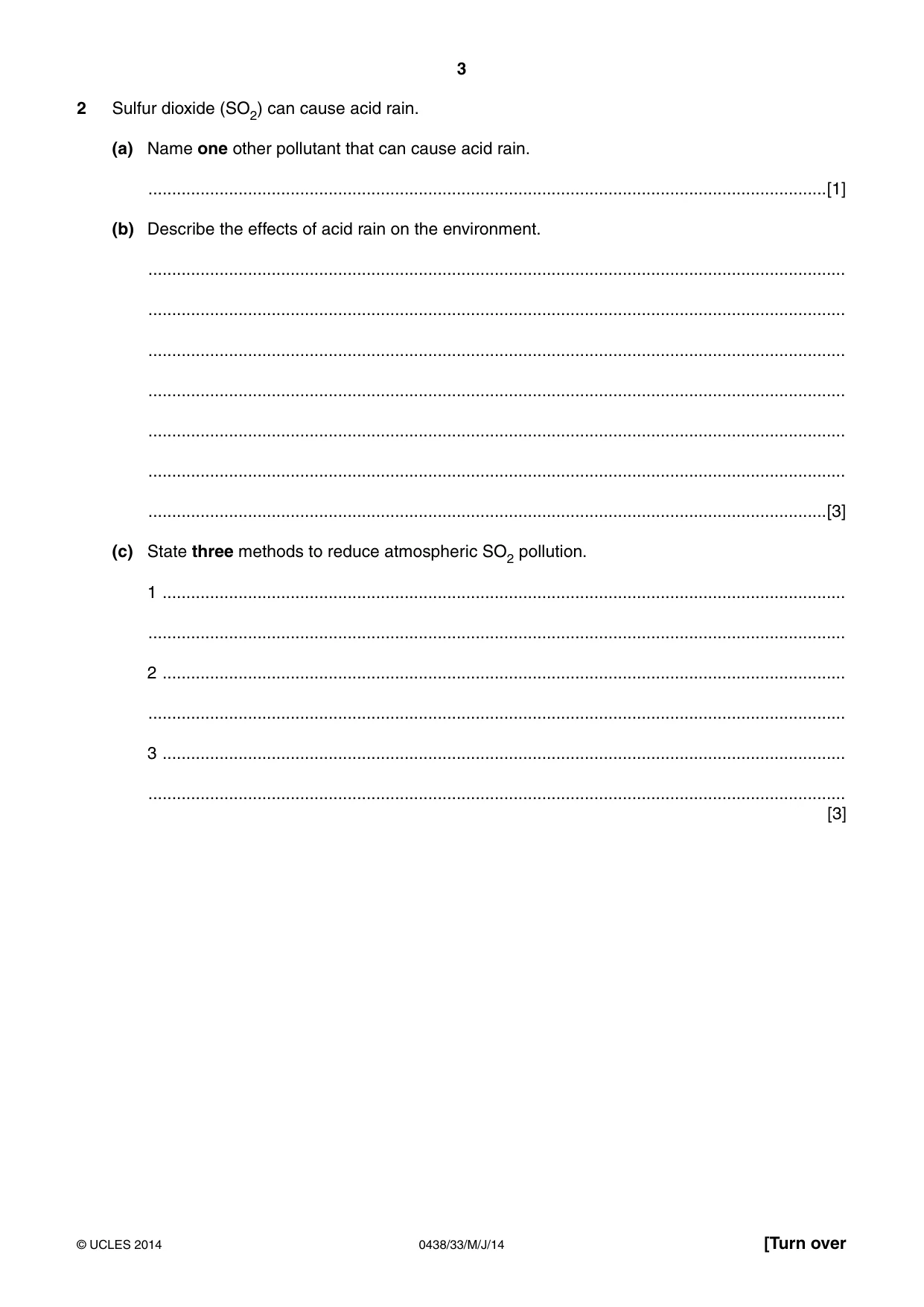 Cambridge IGCSE Biology (BES) 0438 2014 May/June Paper 3 · Variant 3 question paper, page 3 of 16