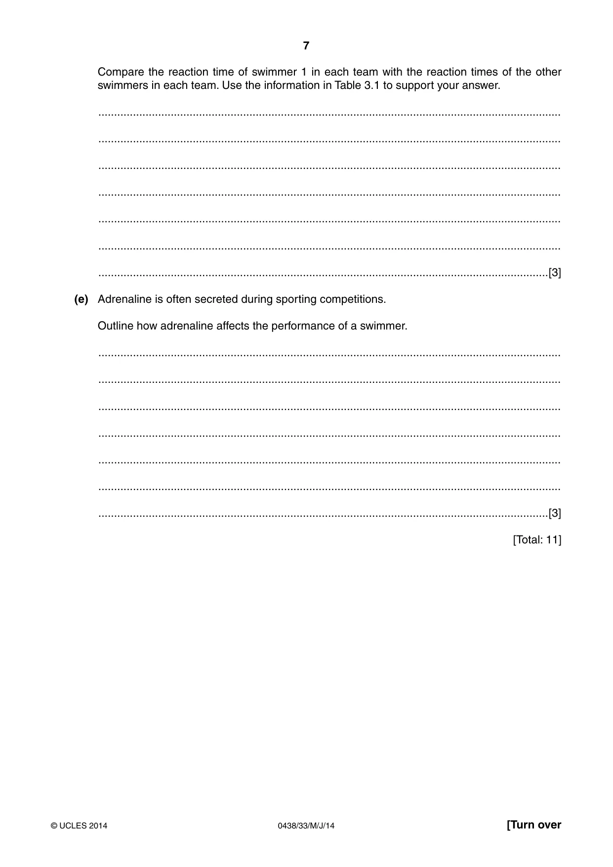 Cambridge IGCSE Biology (BES) 0438 2014 May/June Paper 3 · Variant 3 question paper, page 7 of 16