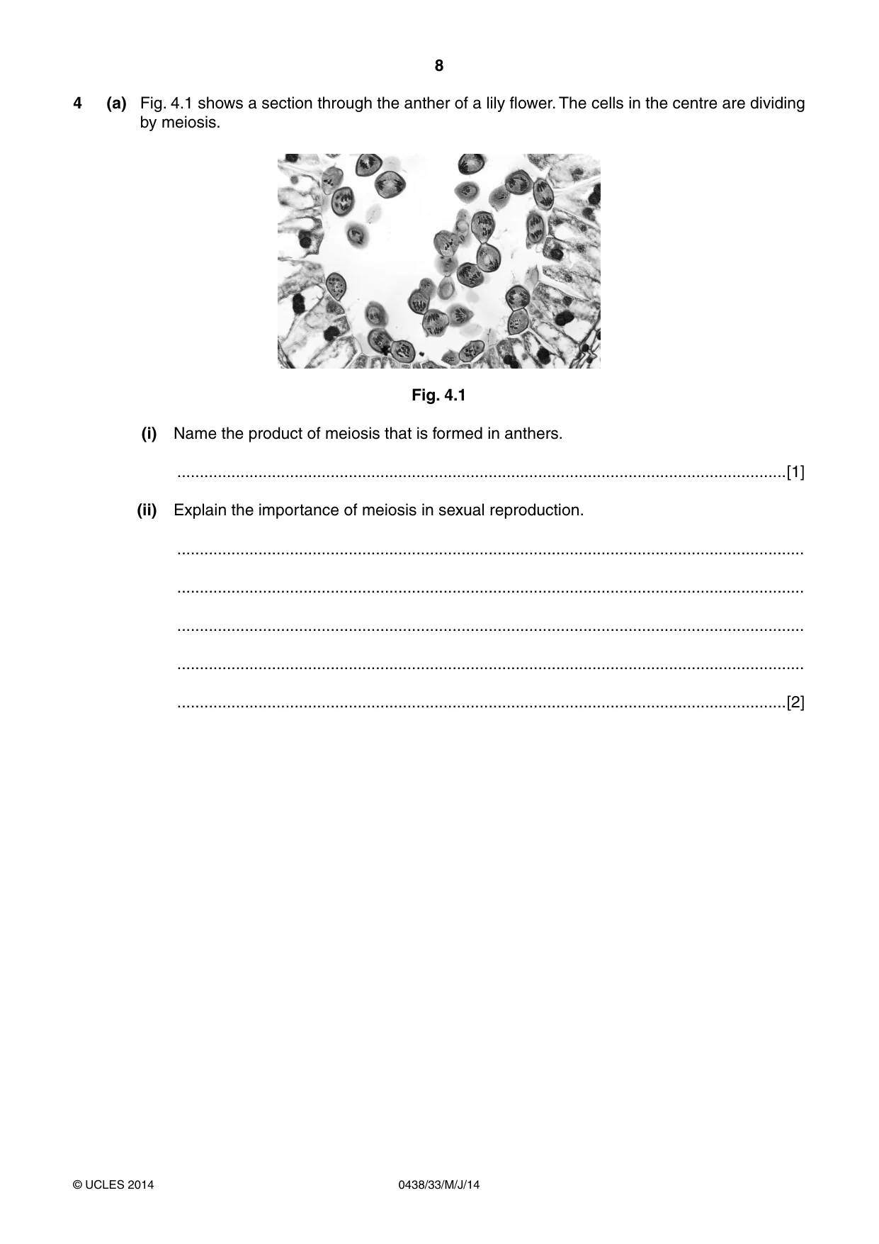 Cambridge IGCSE Biology (BES) 0438 2014 May/June Paper 3 · Variant 3 question paper, page 8 of 16