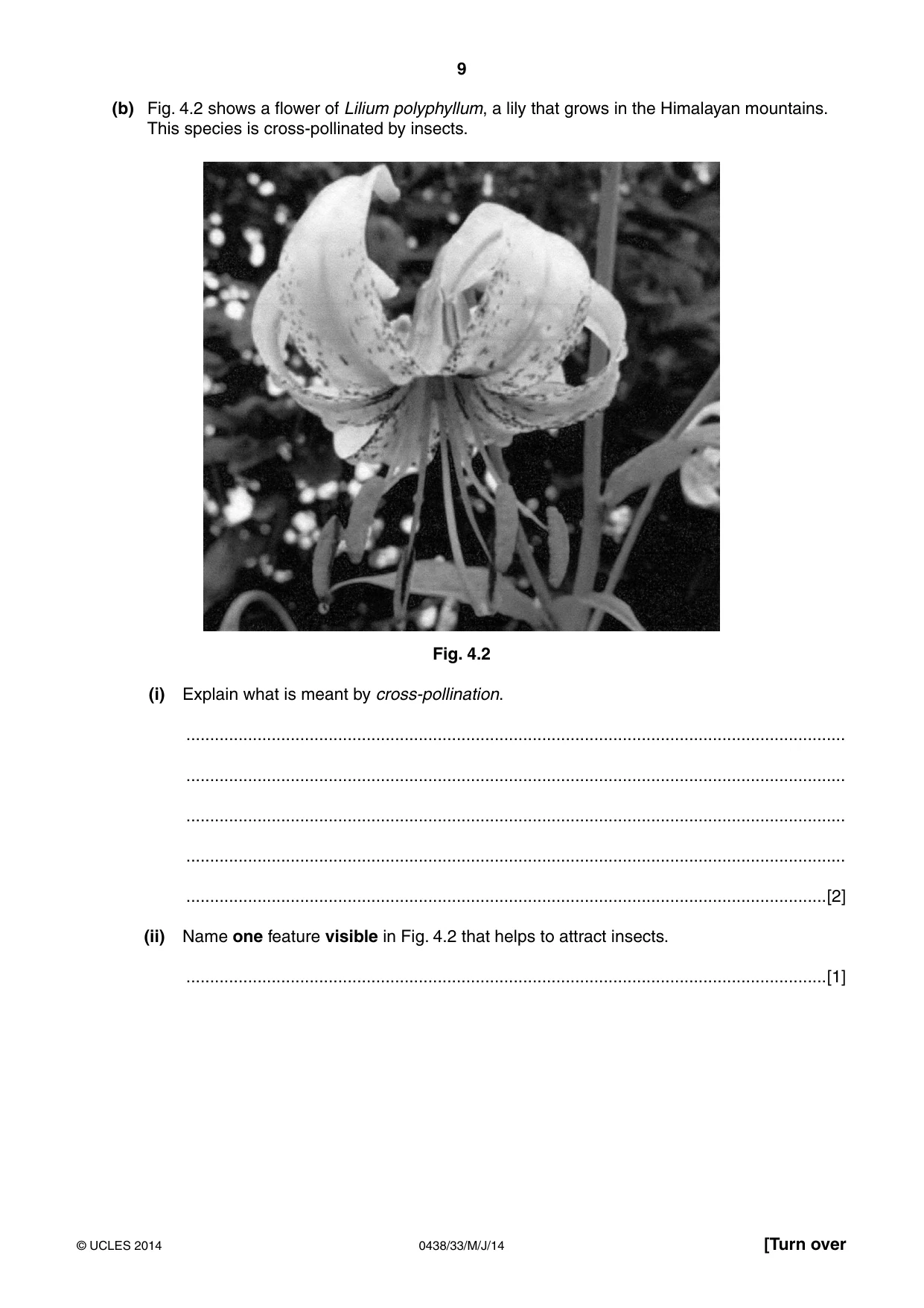 Cambridge IGCSE Biology (BES) 0438 2014 May/June Paper 3 · Variant 3 question paper, page 9 of 16