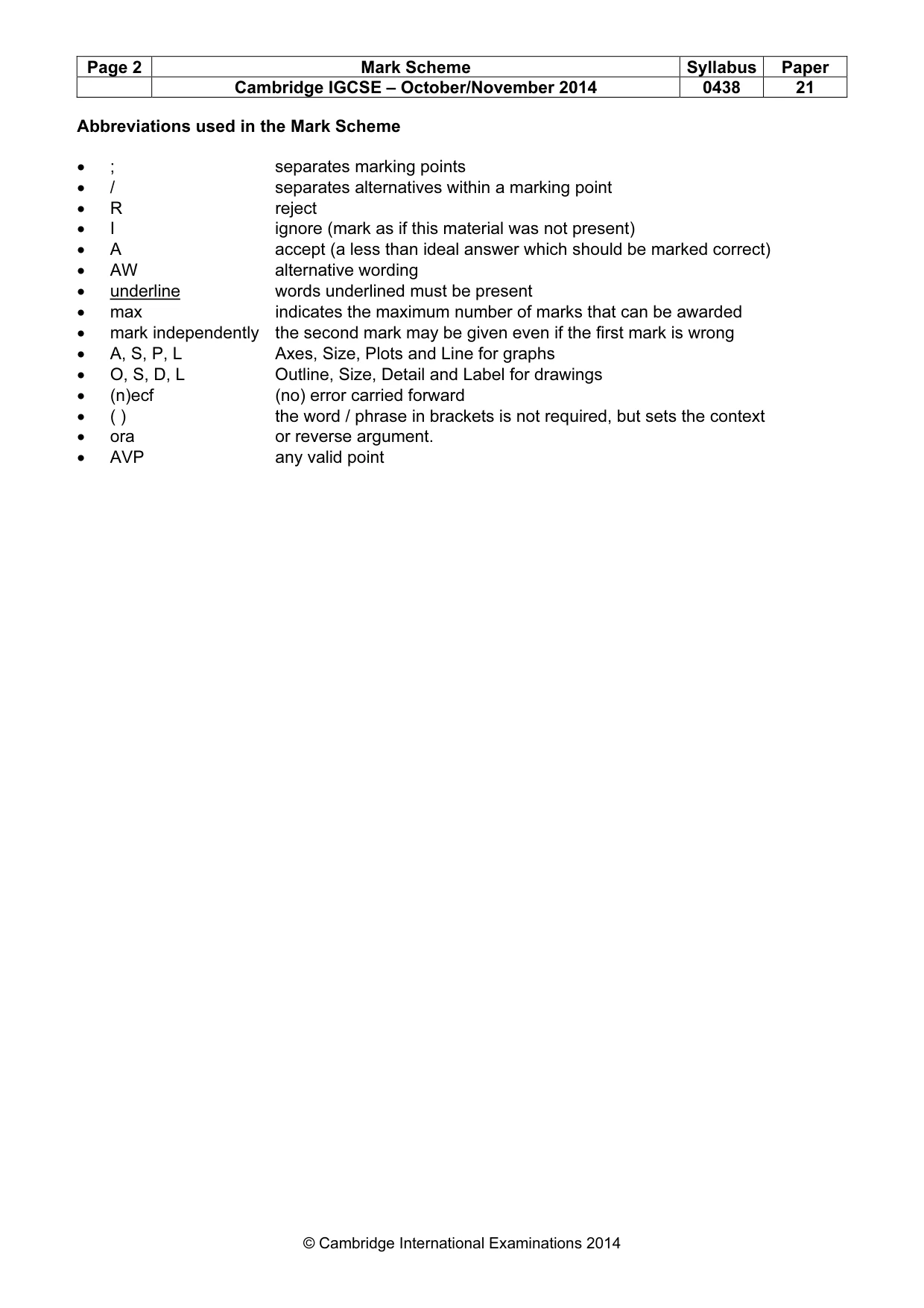 Mark scheme, page 2 of 10