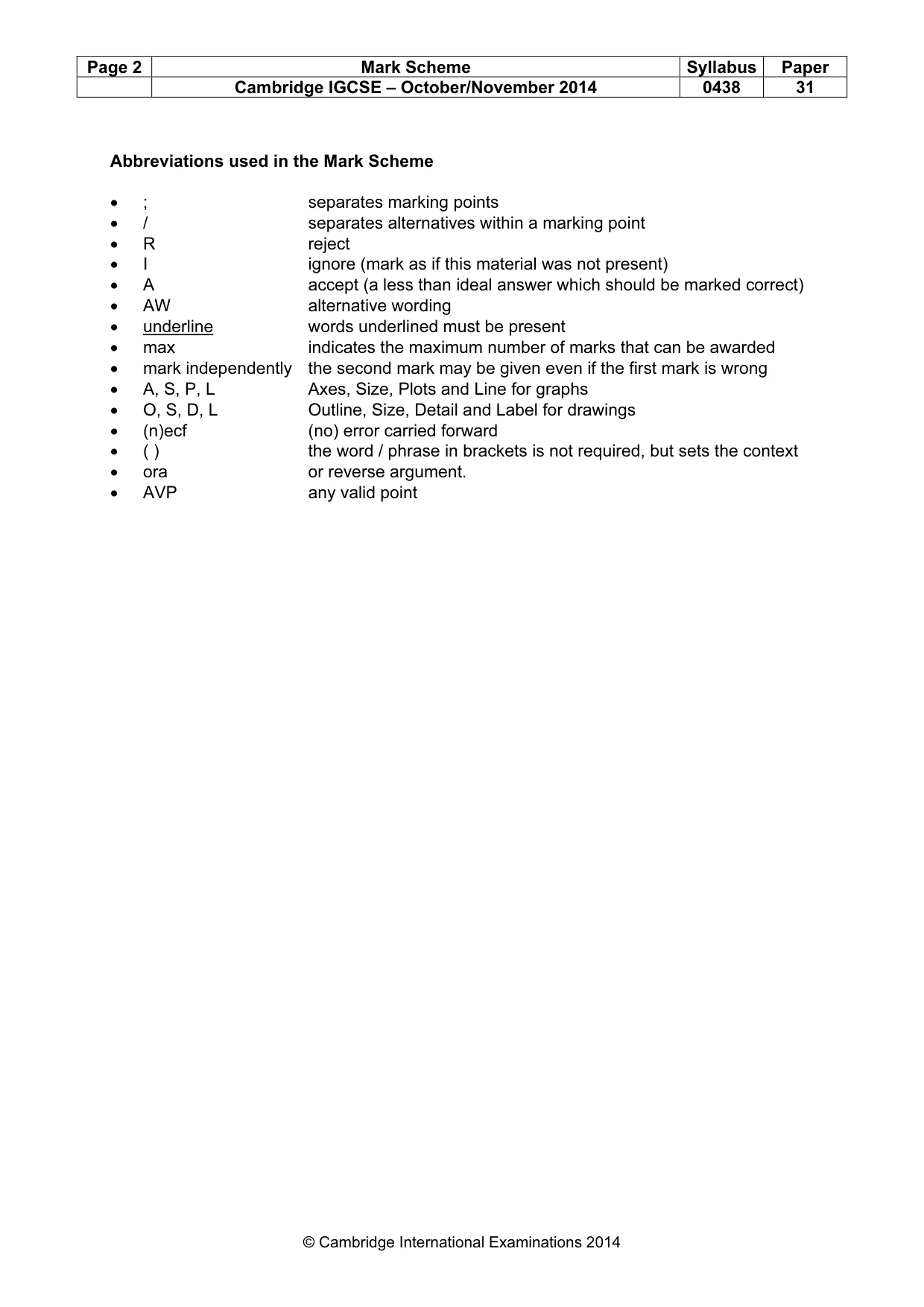 Mark scheme, page 2 of 12