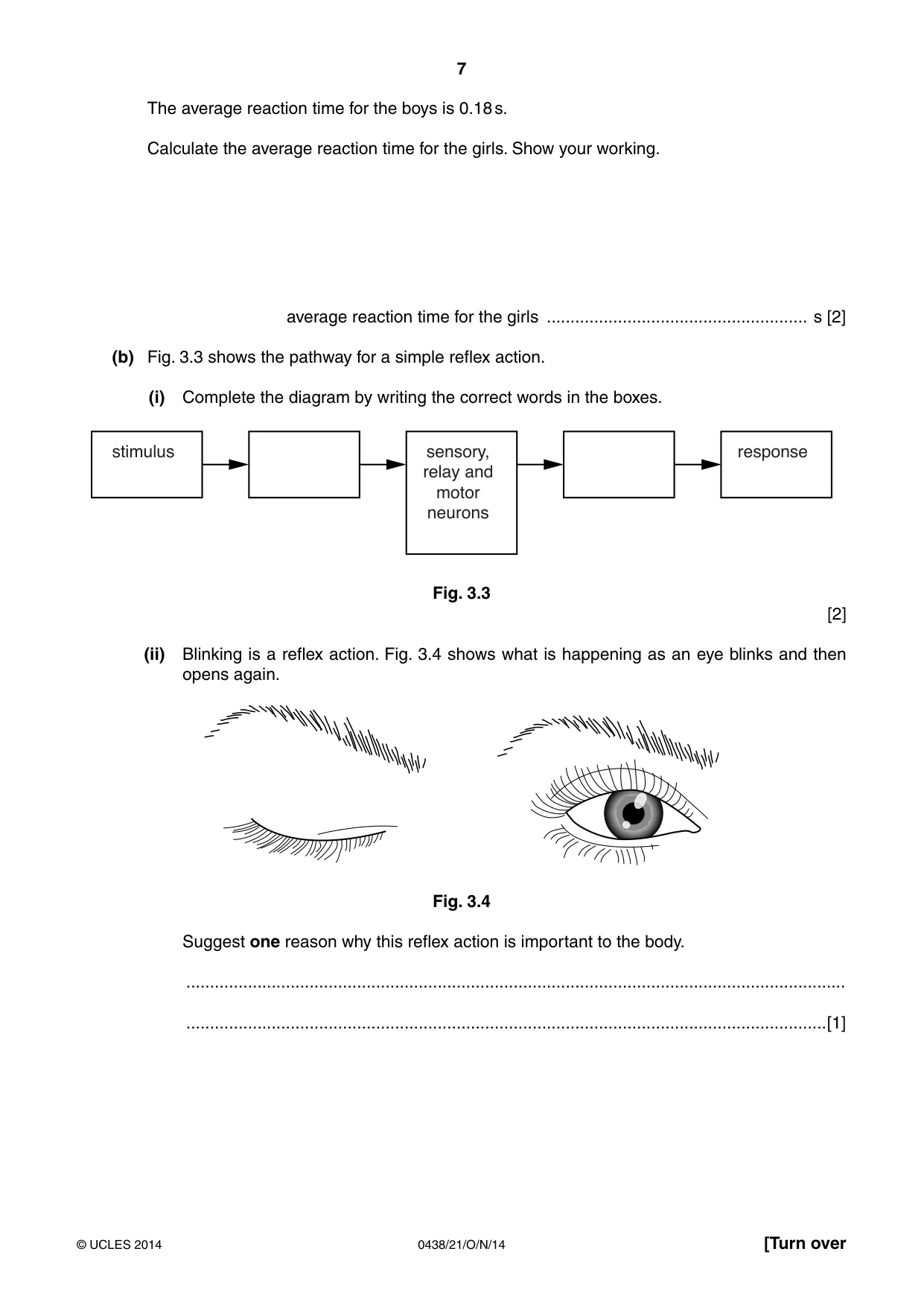 Cambridge IGCSE Biology (BES) 0438 2014 Oct/Nov Paper 2 · Variant 1 question paper, page 7 of 20